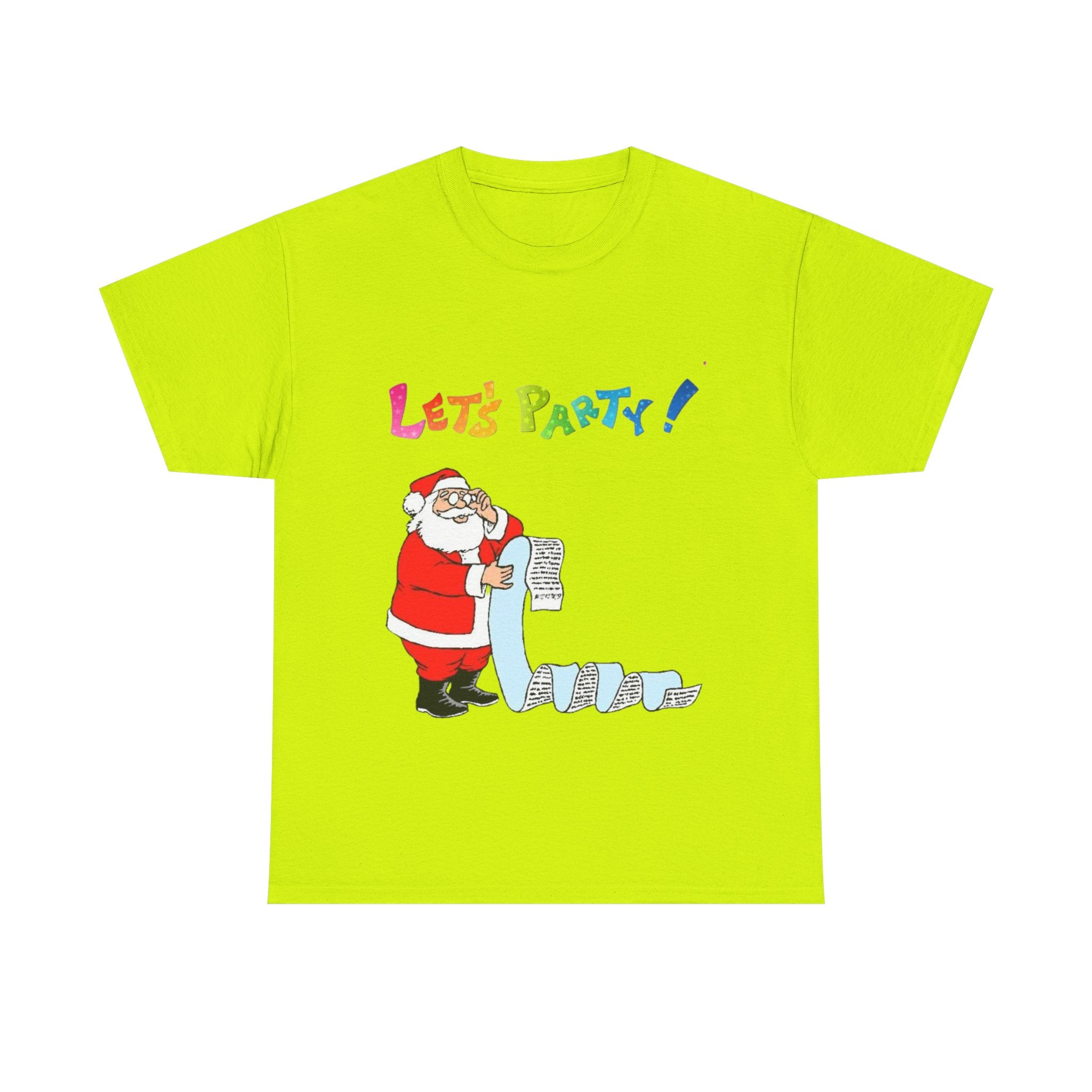 Let's Party! Santa Checking His List Unisex Heavy Cotton T-Shirt