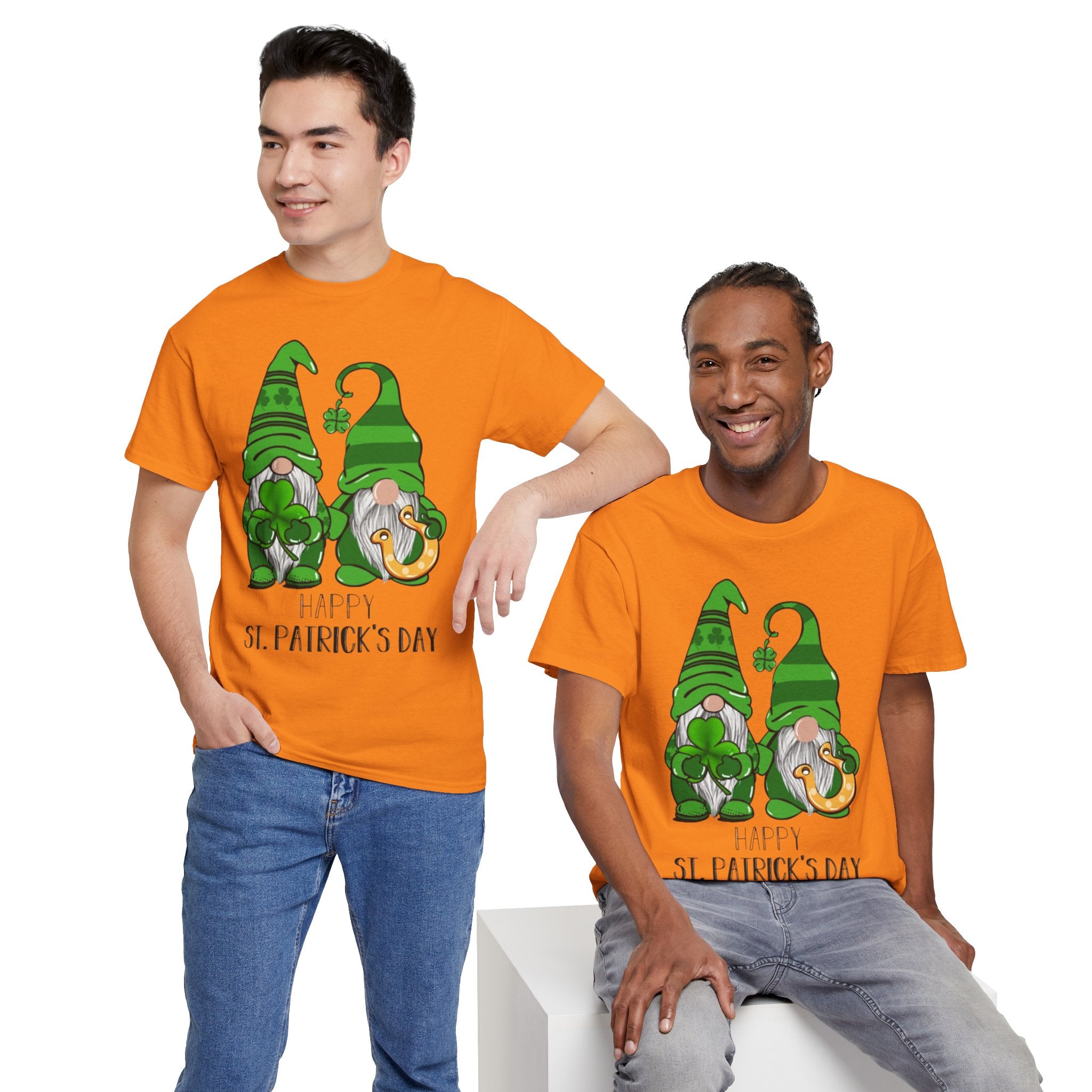 Happy St. Patrick's Day Gnome Unisex Heavy Cotton T-Shirt
