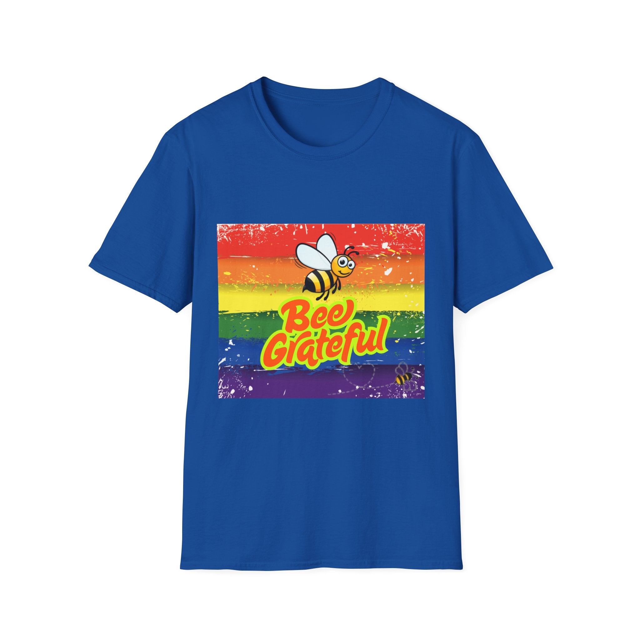 Bee Grateful Rainbow Unisex Softstyle T-Shirt
