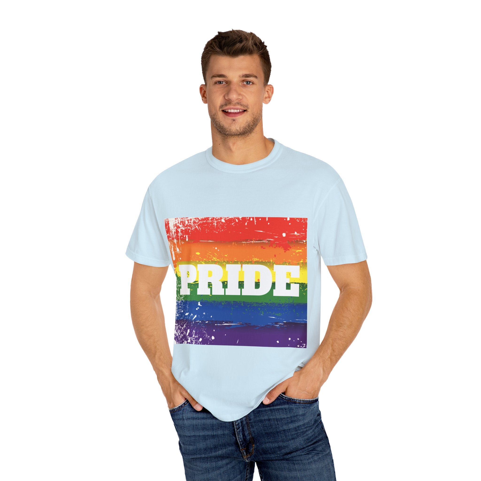 Pride Rainbow Unisex Garment-Dyed T-Shirt