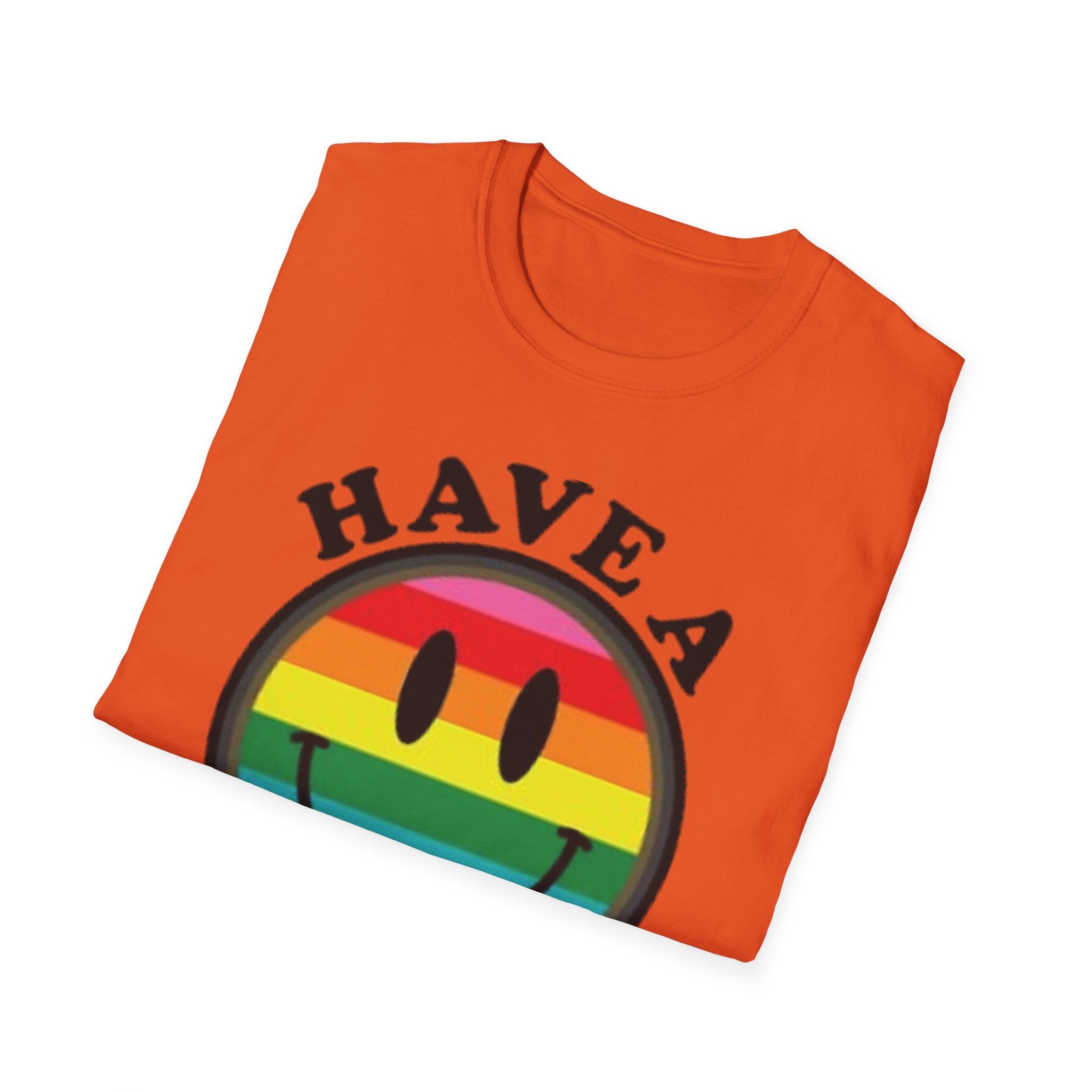 Have A Gay Day Rainbow Smile Unisex Softstyle T-Shirt
