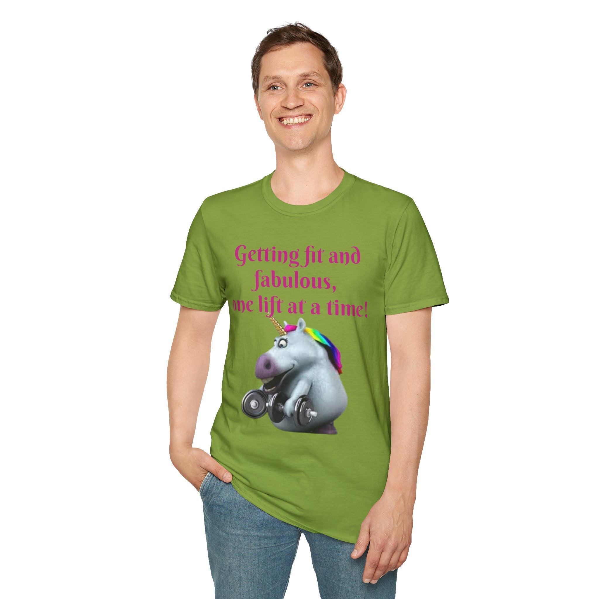Getting Fit And Fabulous, One Lift At A Time! Unicorn Unisex T-Shirt
