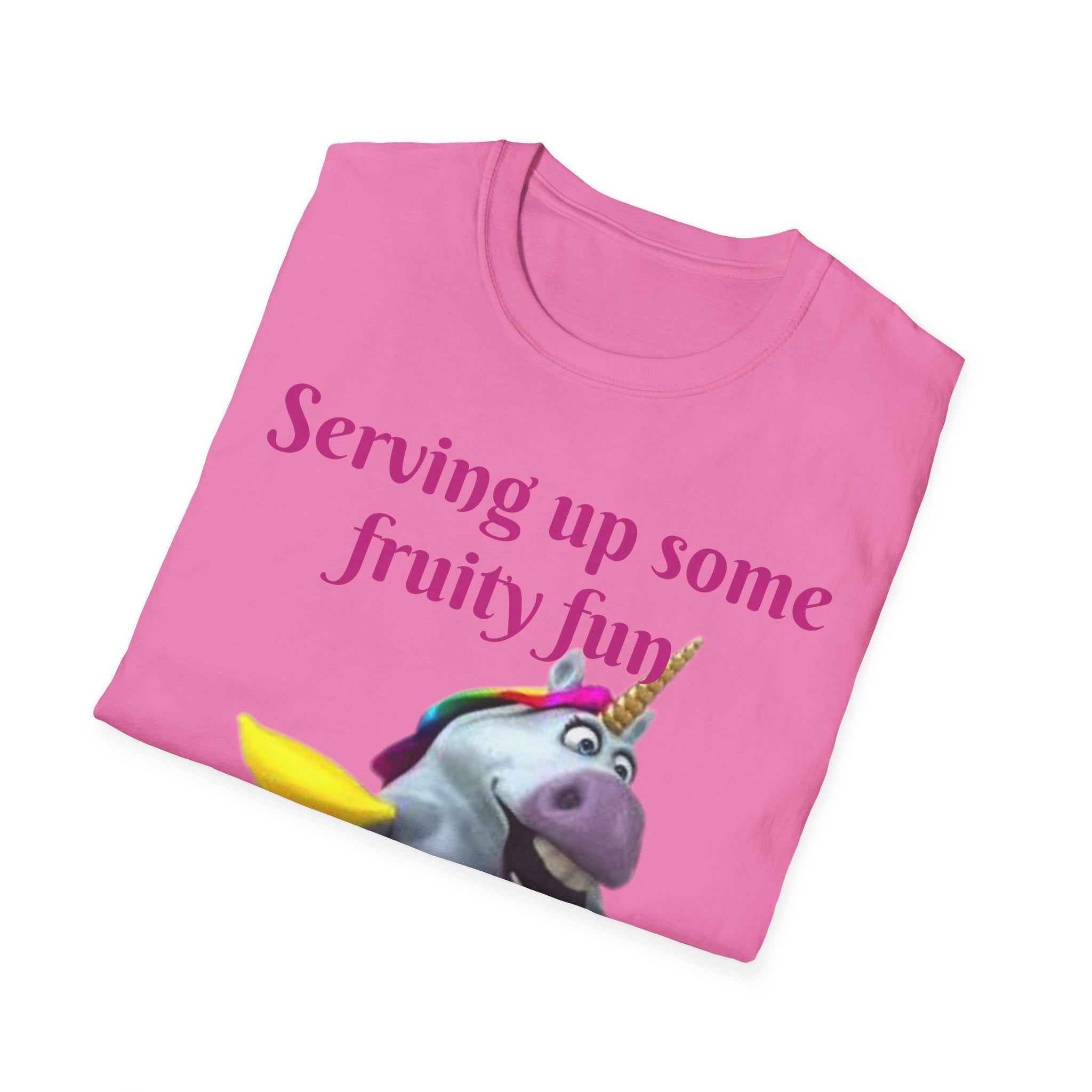 Serving Up Some Fruity Fun Let's Go Bananas Unicorn Unisex Softstyle T-Shirt