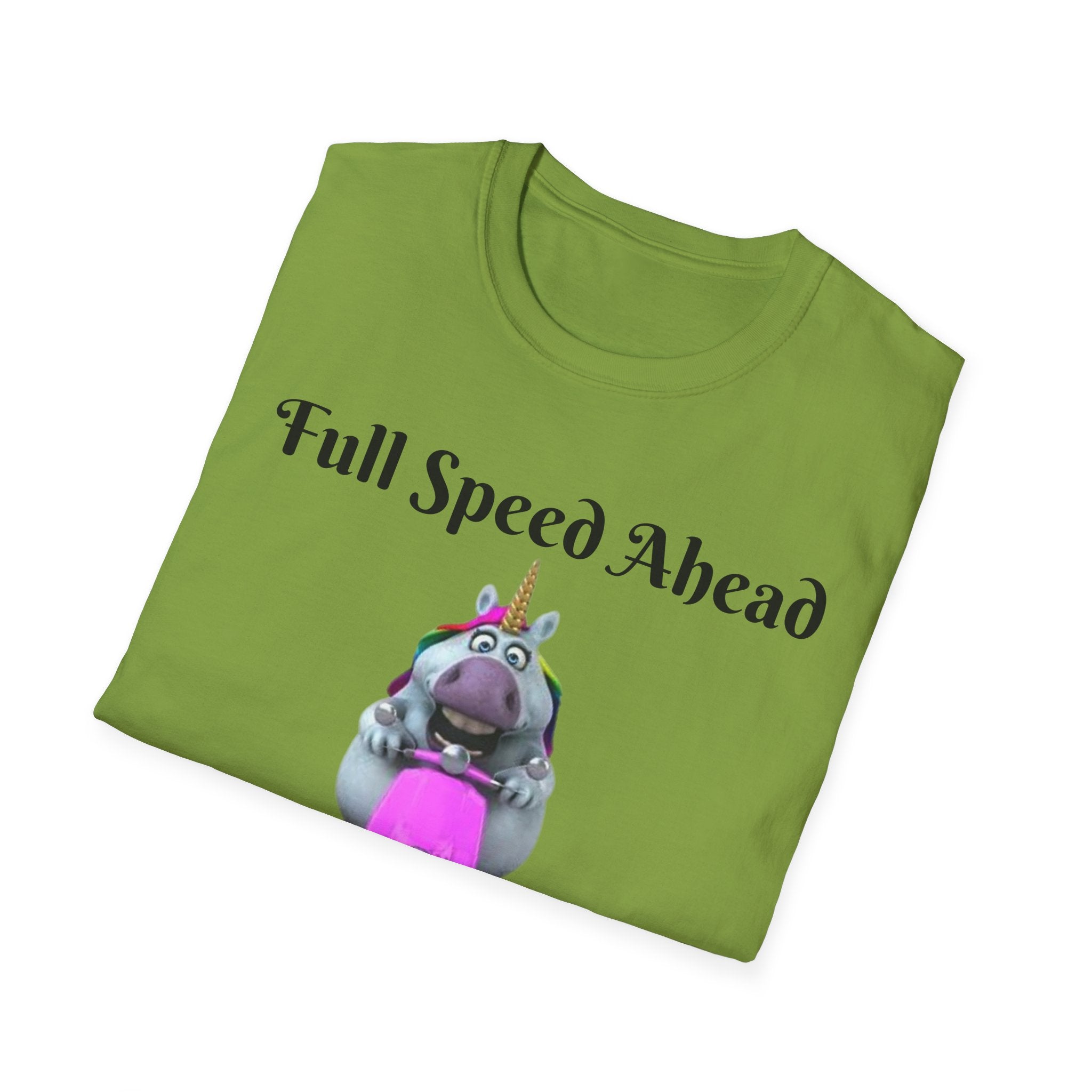 Full Speed Ahead To Fun And Magic Unicorn Unisex Softstyle T-Shirt