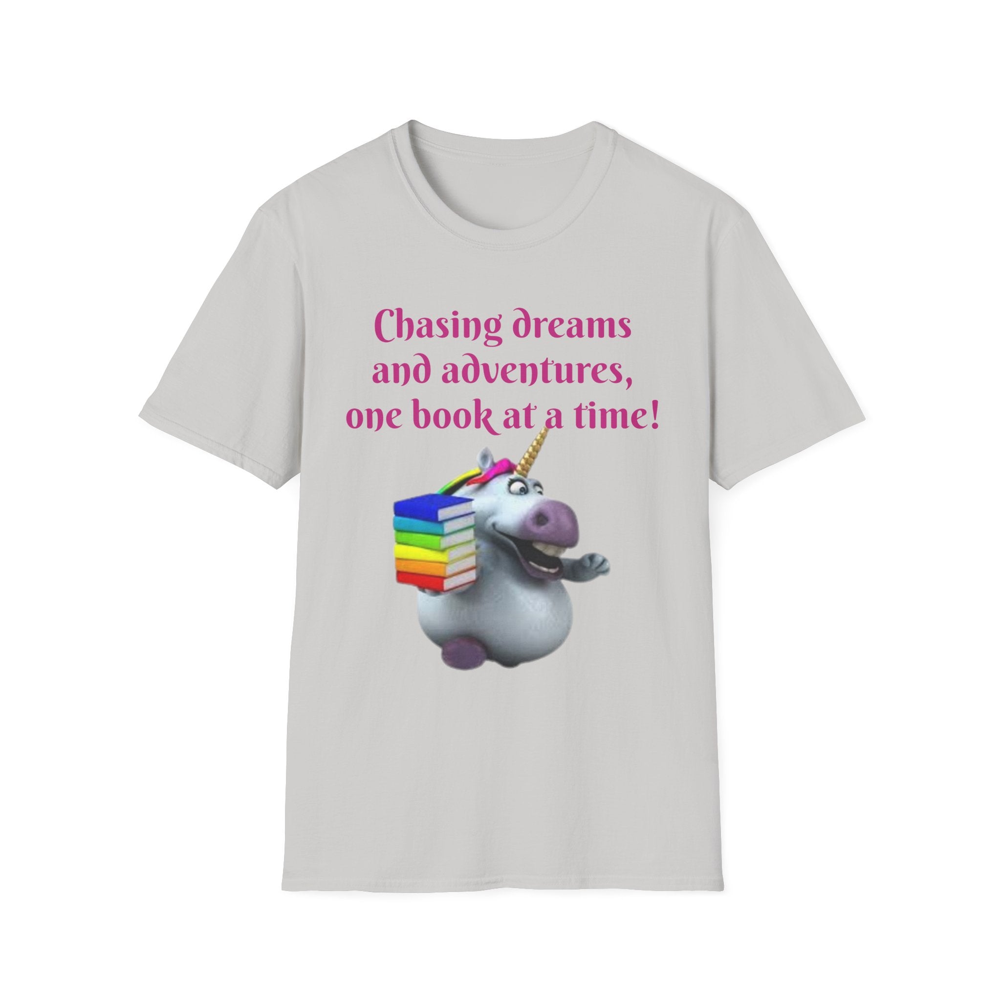 Chasing Dreams And Adventures, One Book At A Time! Unicorn Unisex Softstyle T-Shirt