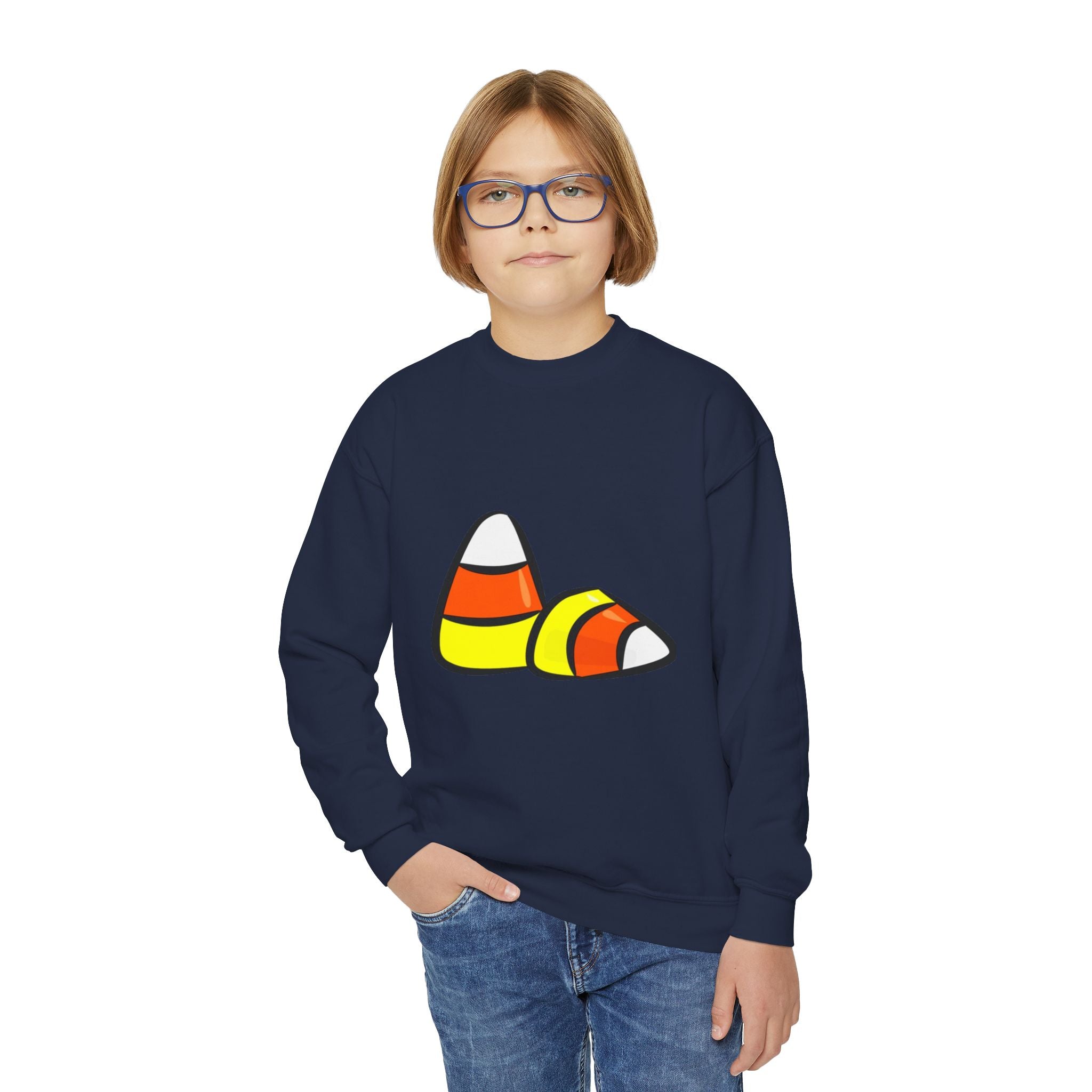 Halloween Candy Corn Youth Crewneck Sweatshirt