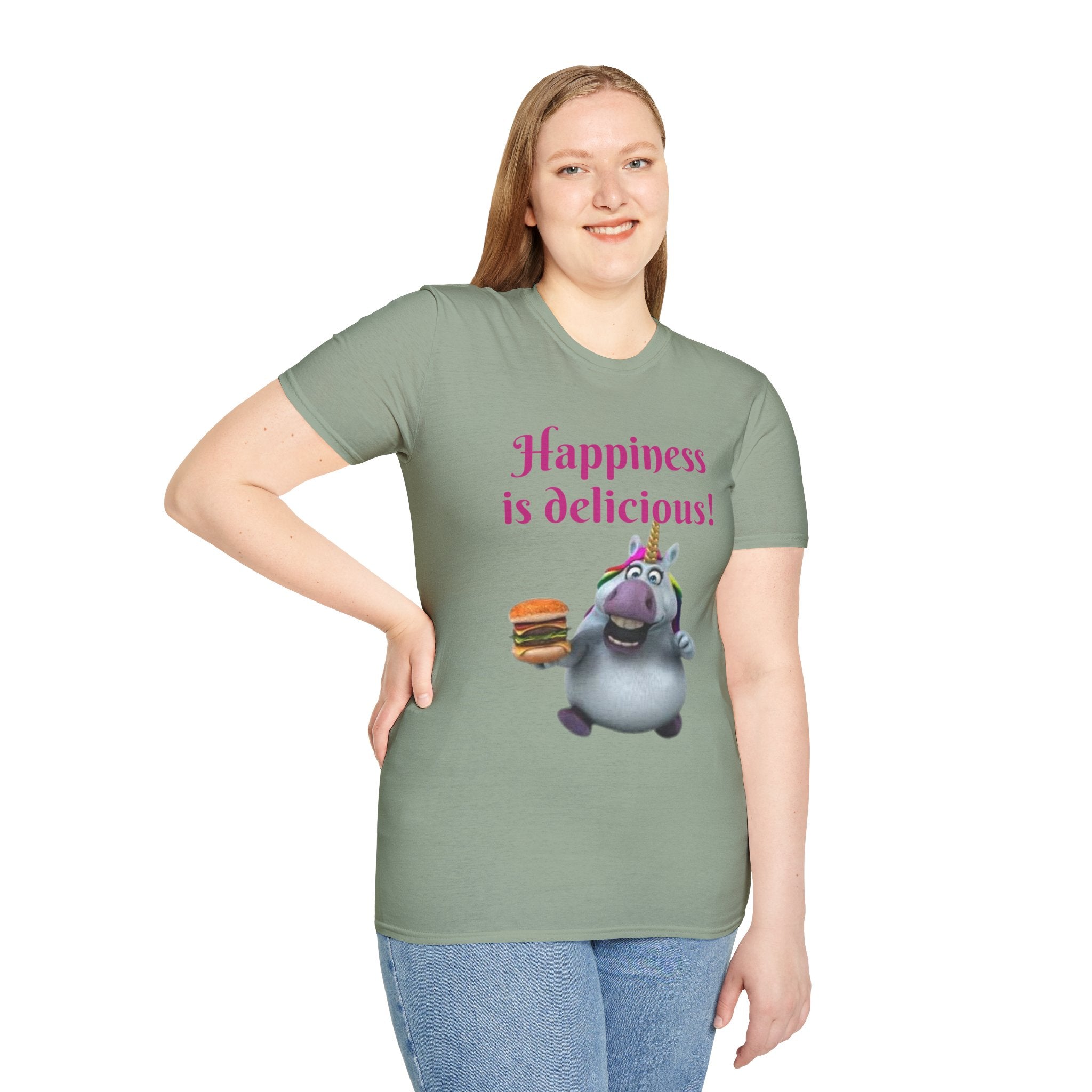 Happiness Is Delicious Unicorn Unisex Softstyle T-Shirt