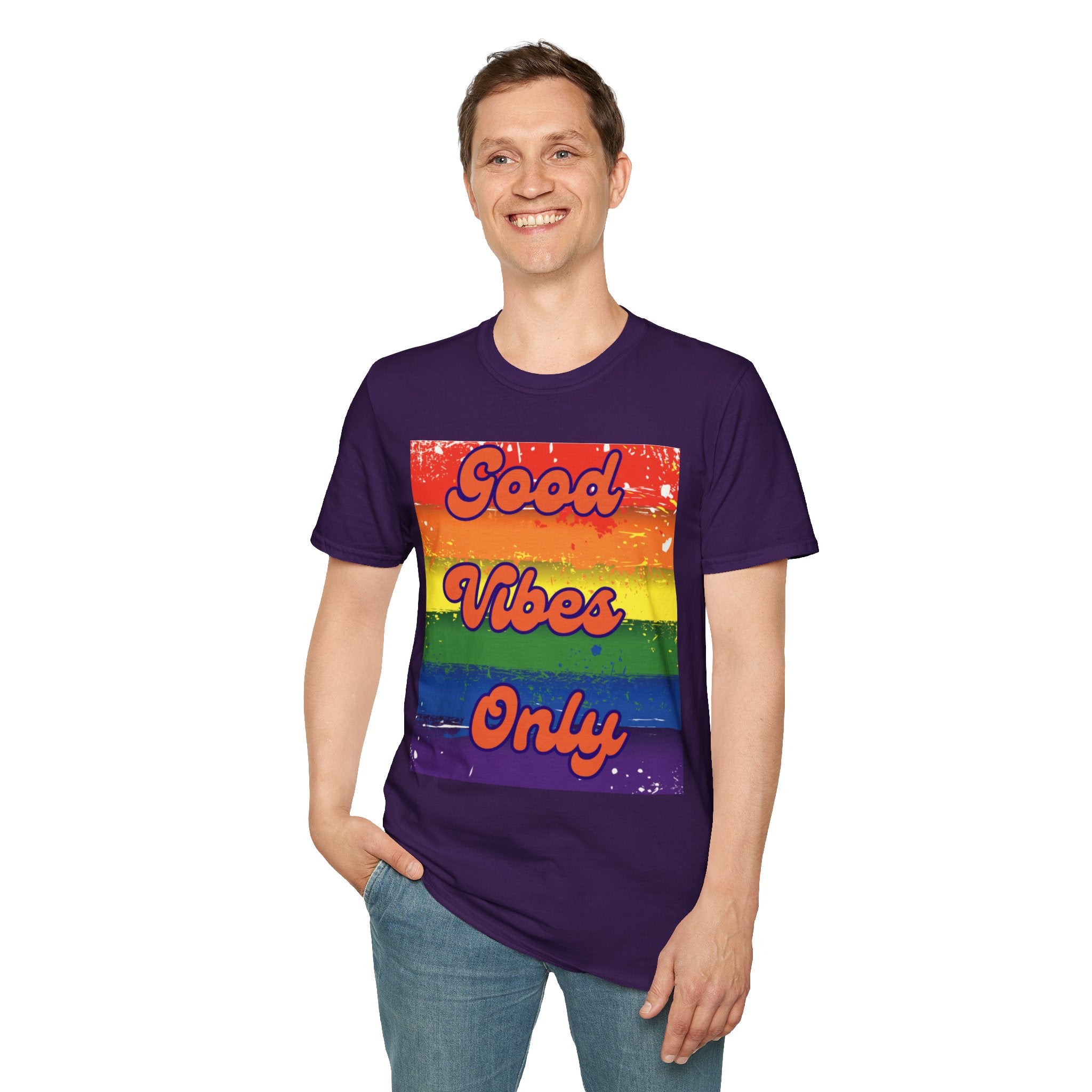 Good Vibes Only Orange Unisex Softstyle T-Shirt