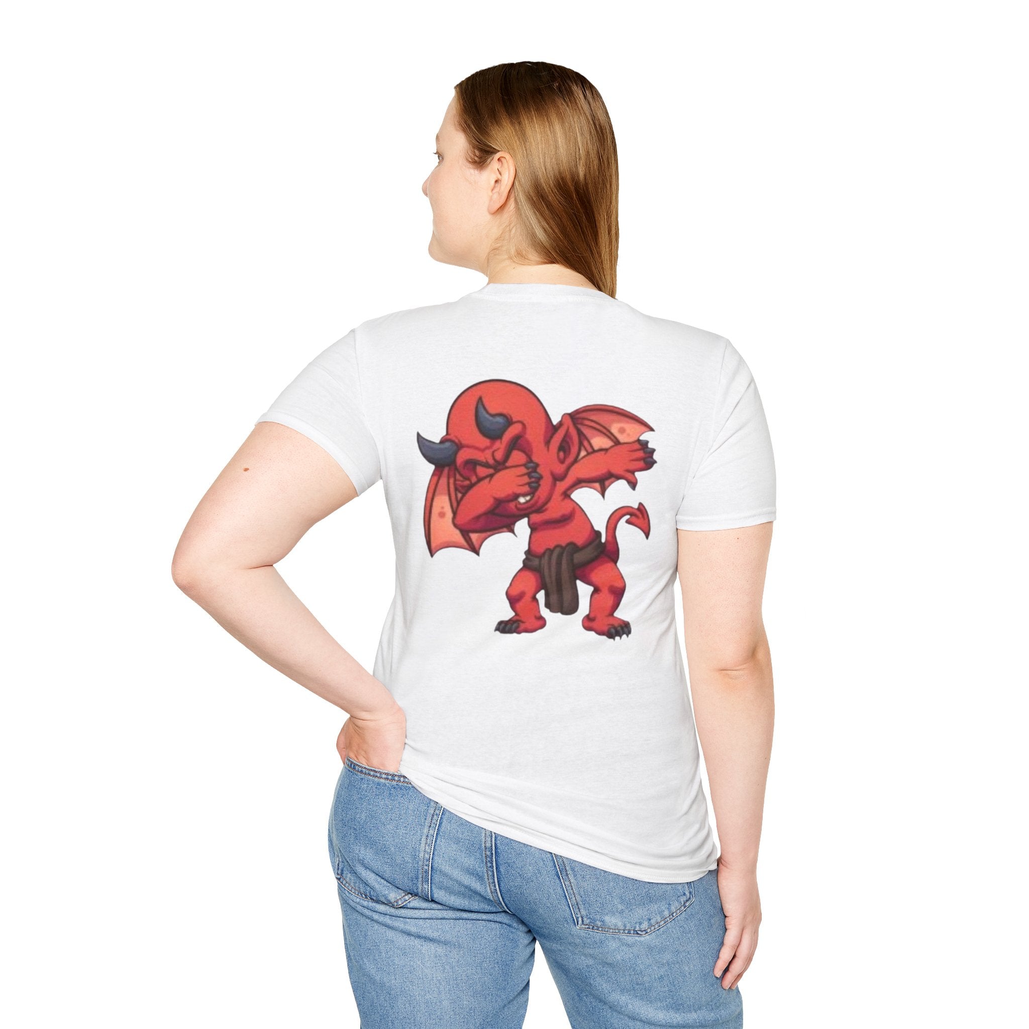 Dabbing Double Sided Angel & Devil Unisex Softstyle T-Shirt