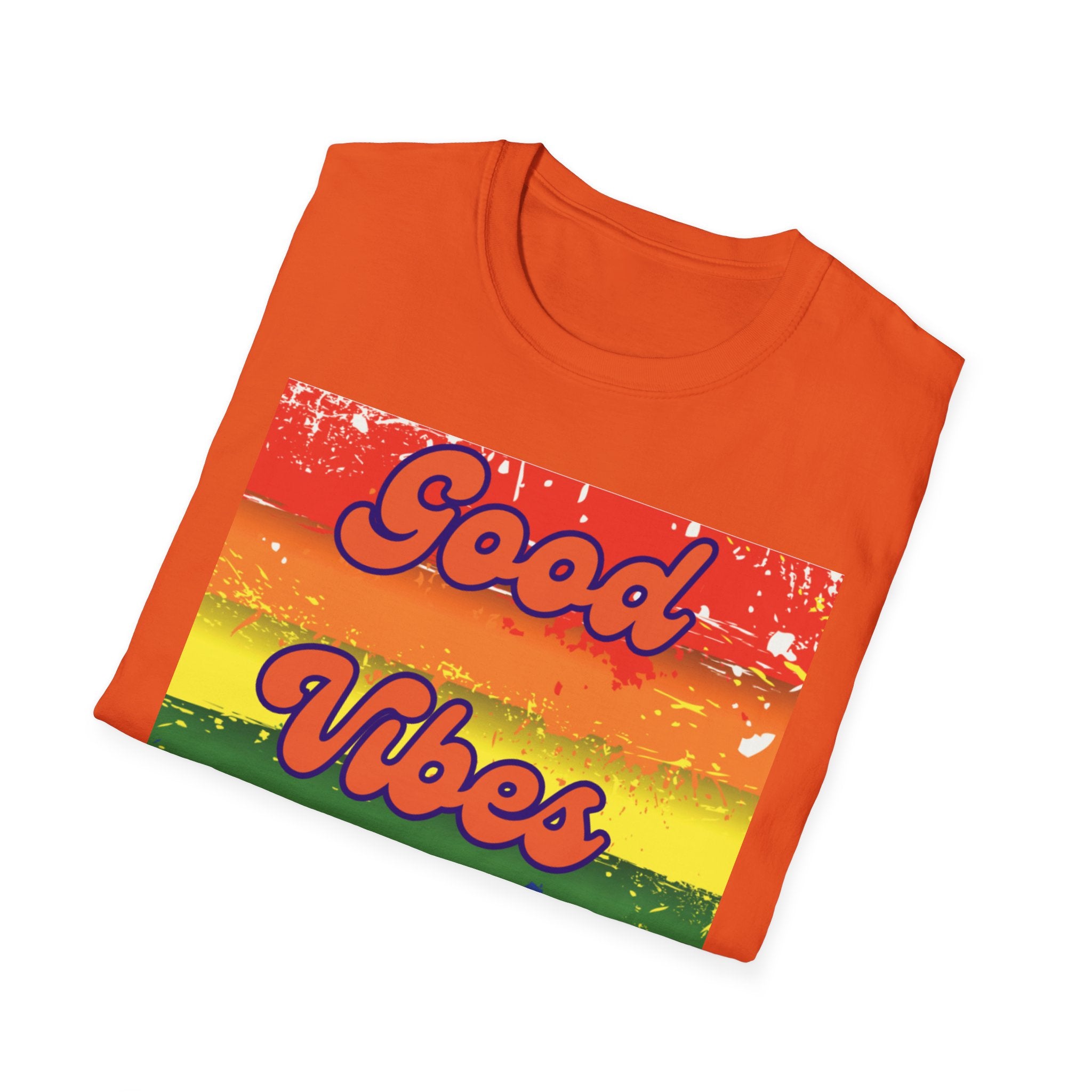 Good Vibes Only Orange Unisex Softstyle T-Shirt