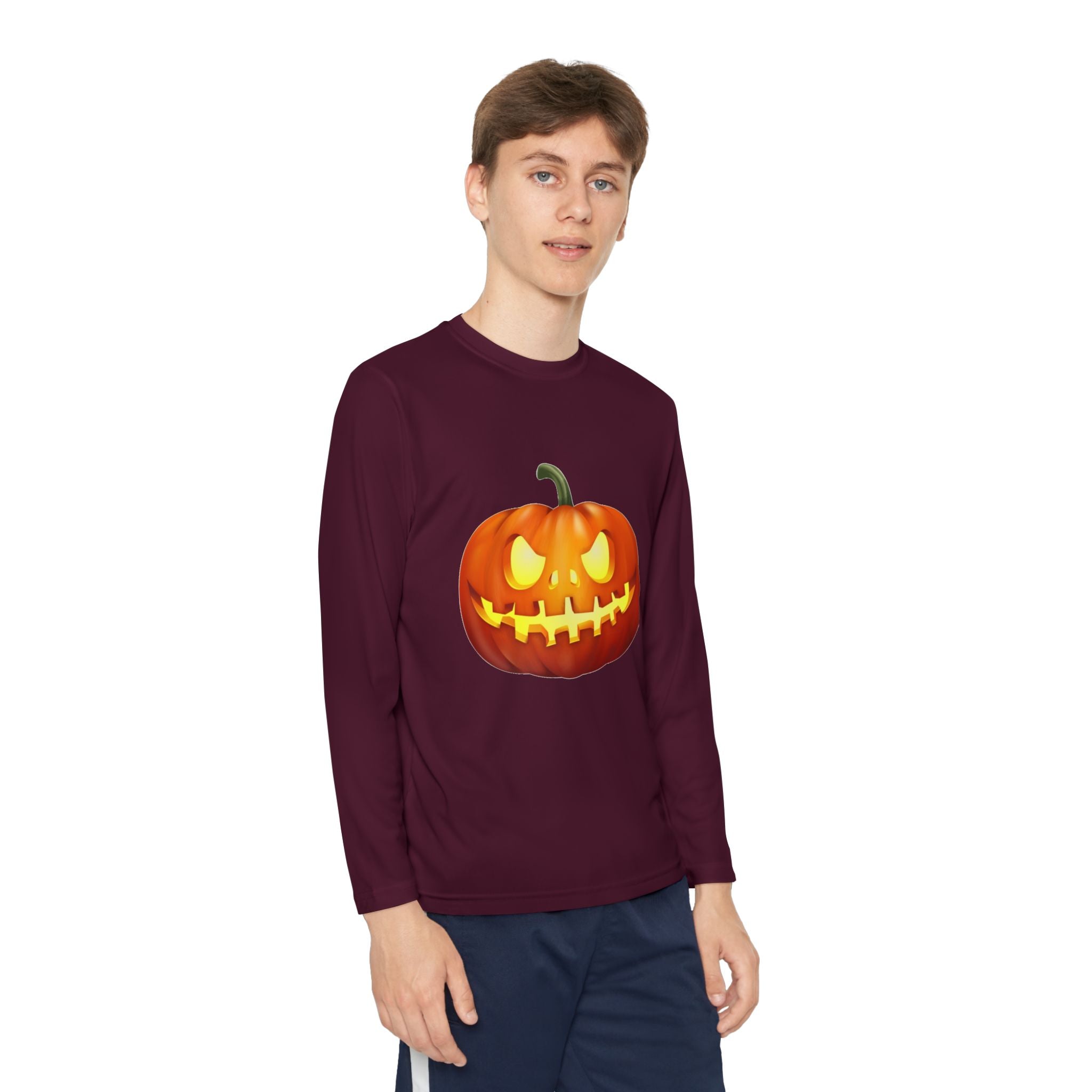 Halloween Pumpkin Youth Long Sleeve Competitor T-Shirt