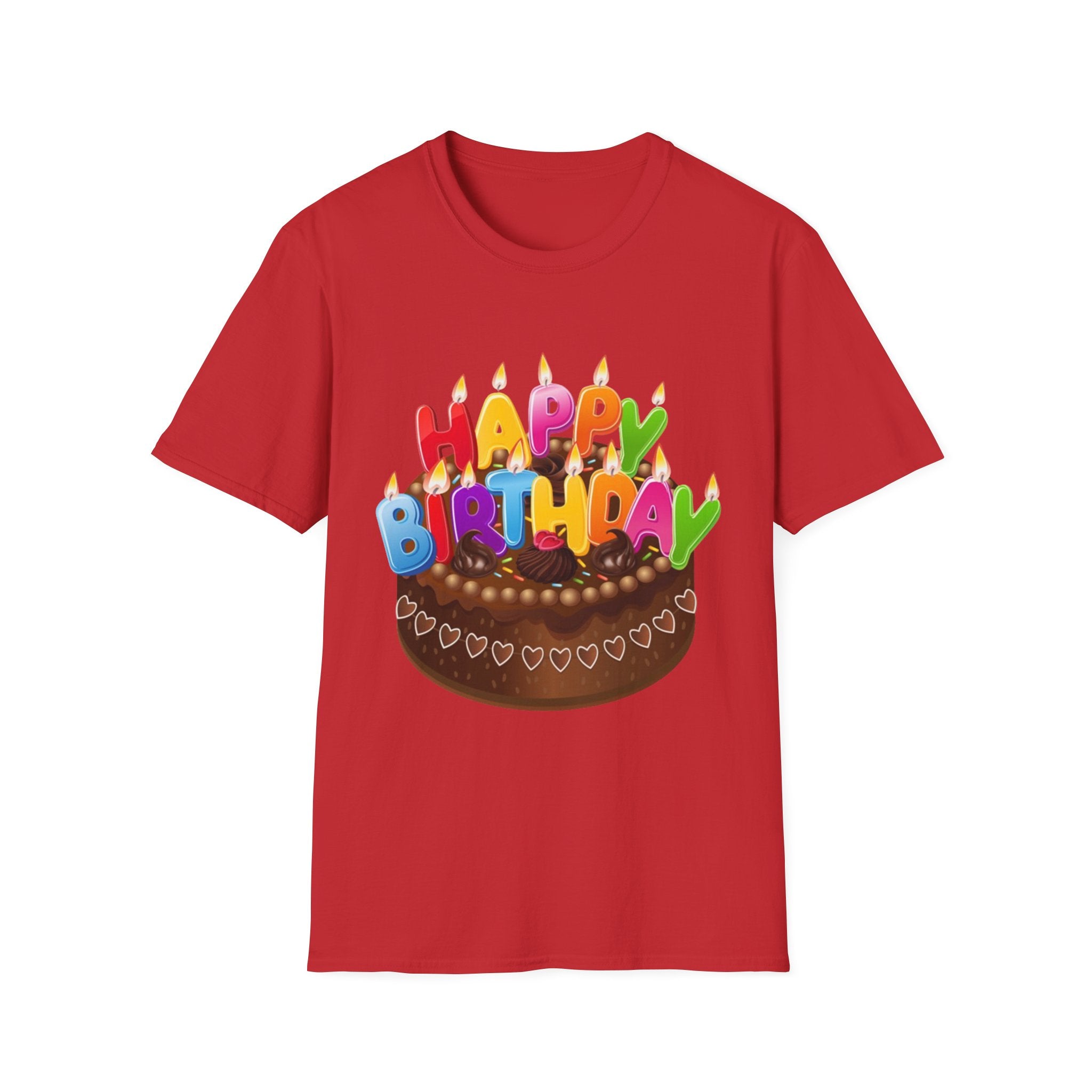 Happy Birthday Cake Unisex Softstyle T-Shirt Personalize It!