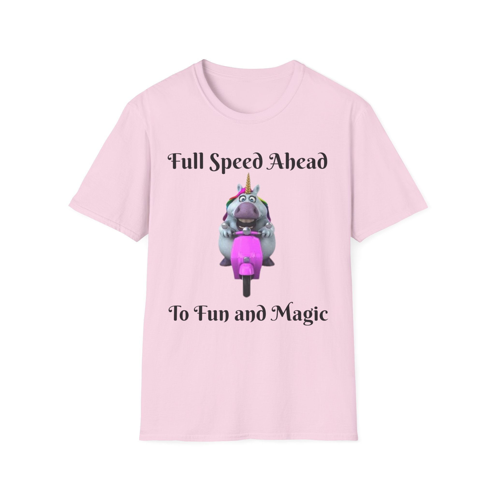 Full Speed Ahead To Fun And Magic Unicorn Unisex Softstyle T-Shirt