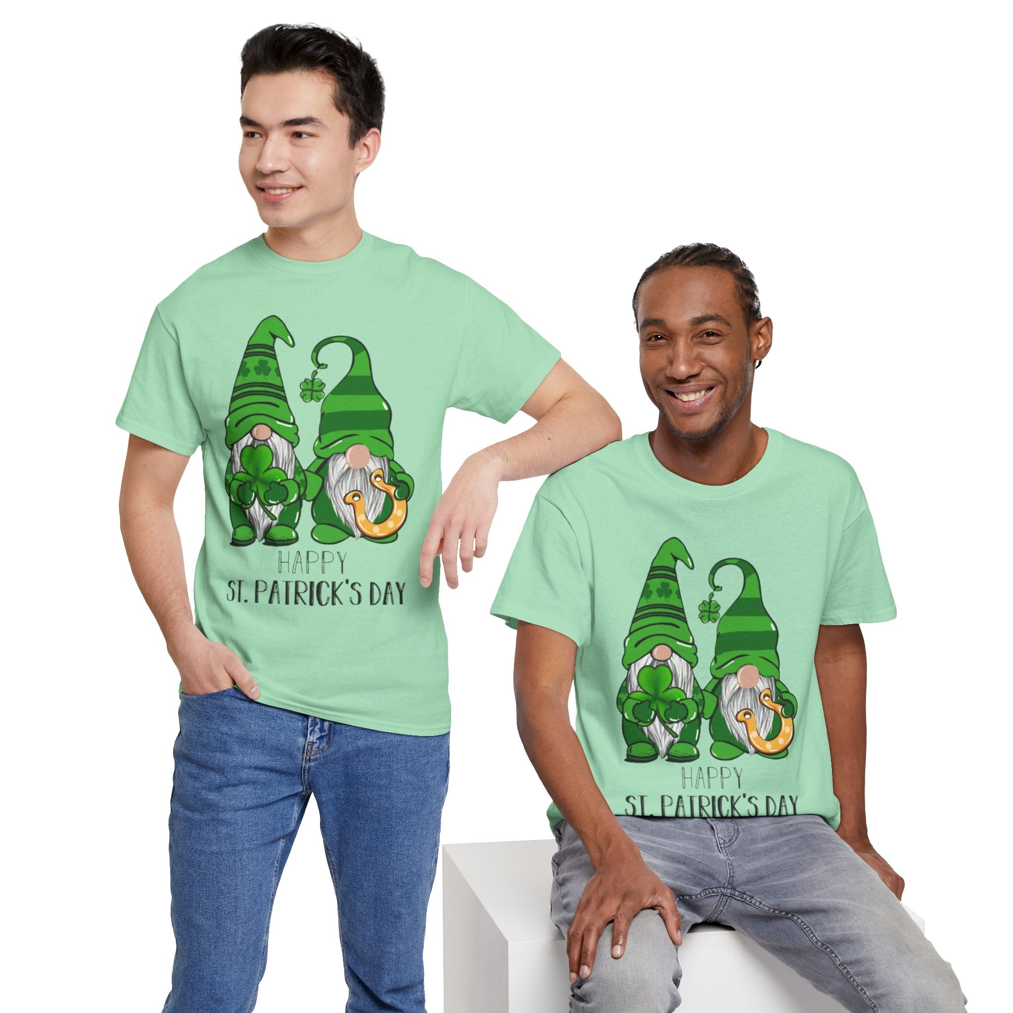 Happy St. Patrick's Day Gnome Unisex Heavy Cotton T-Shirt