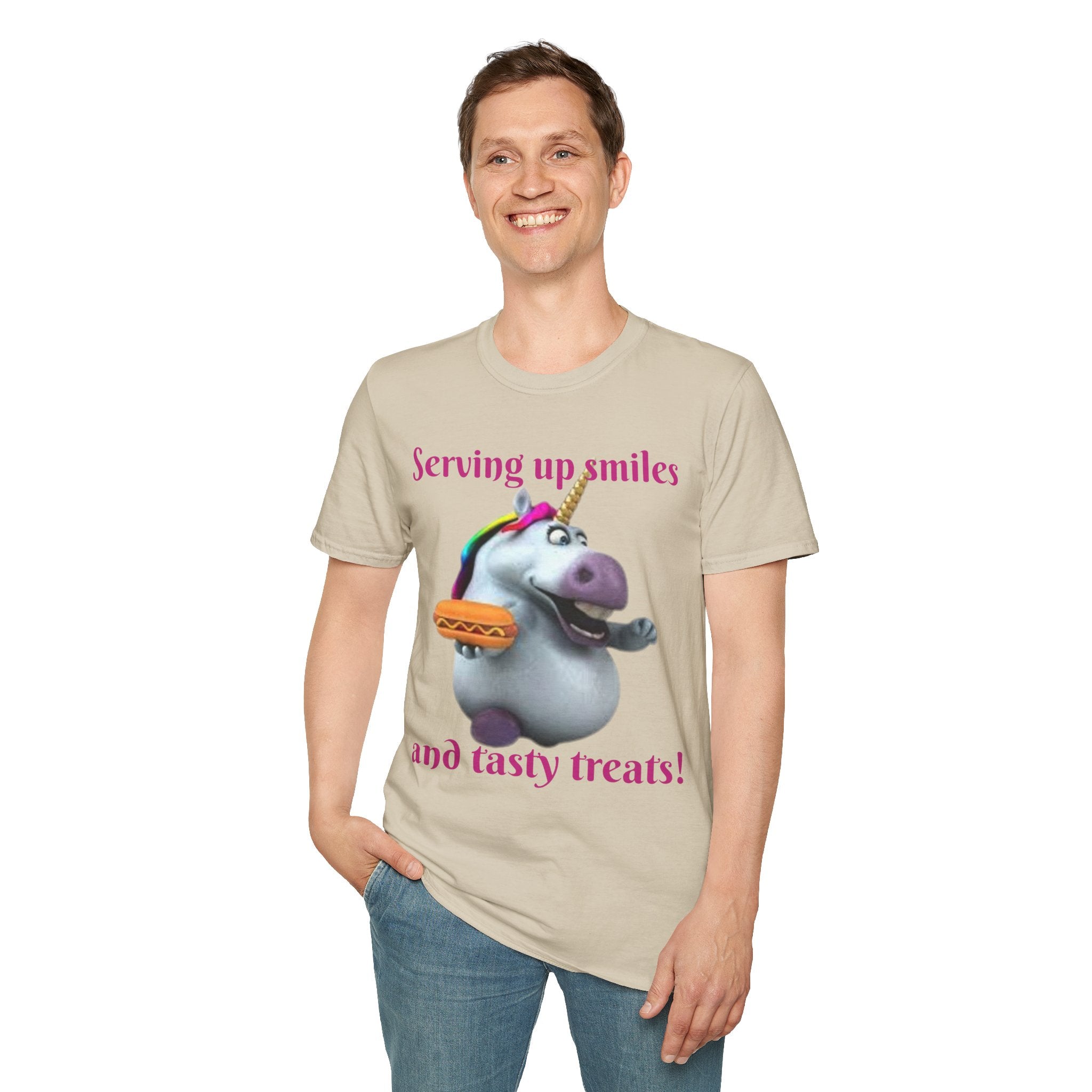 Serving Up Smiles And Tasty Treats Unicorn Unisex Softstyle T-Shirt