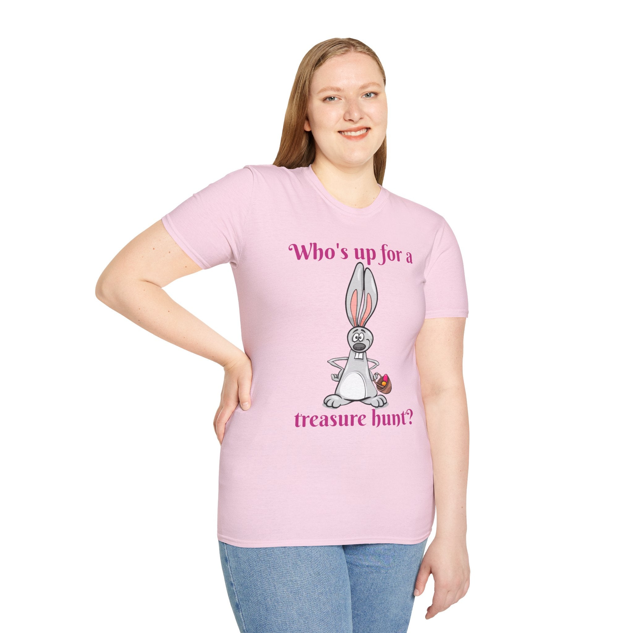 Who's Up For A Treasure Hunt Bunny Unisex Softstyle T-Shirt