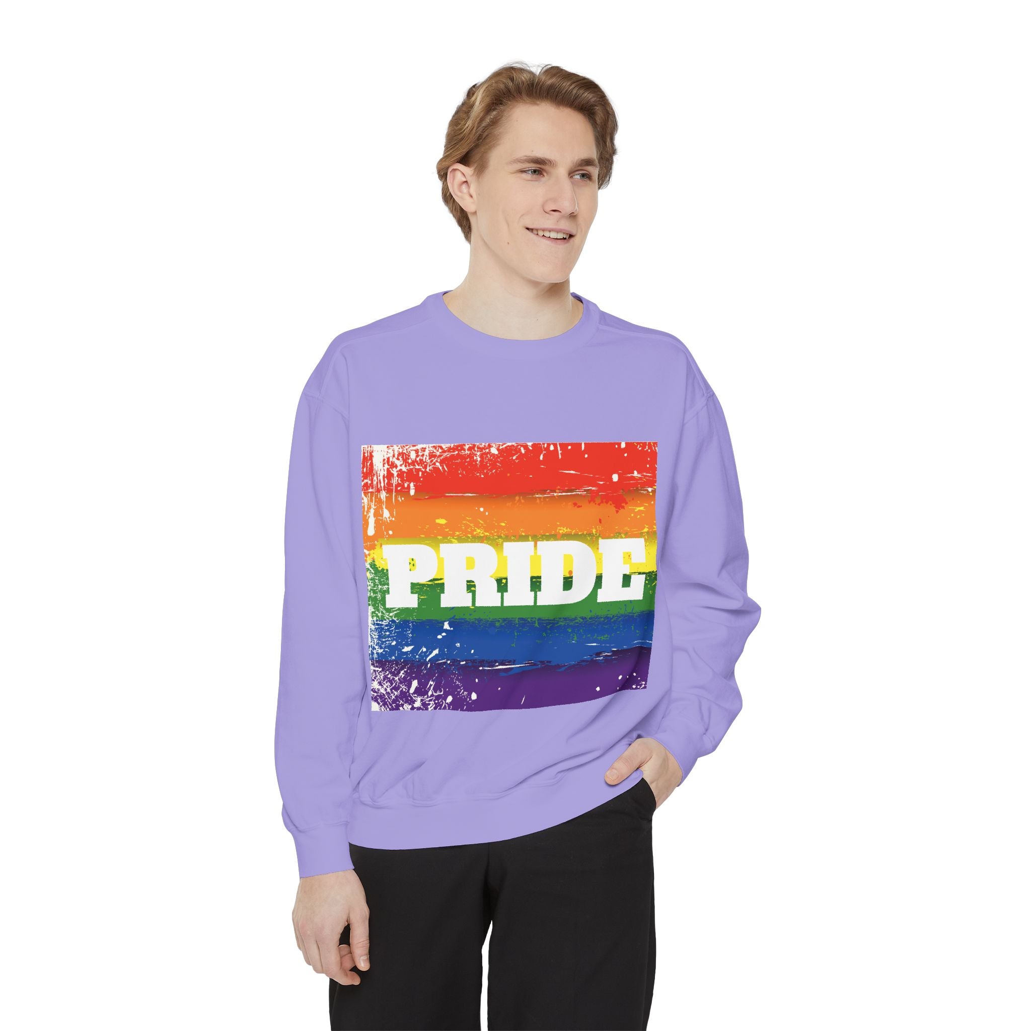 Pride Rainbow Unisex Garment-Dyed Sweatshirt
