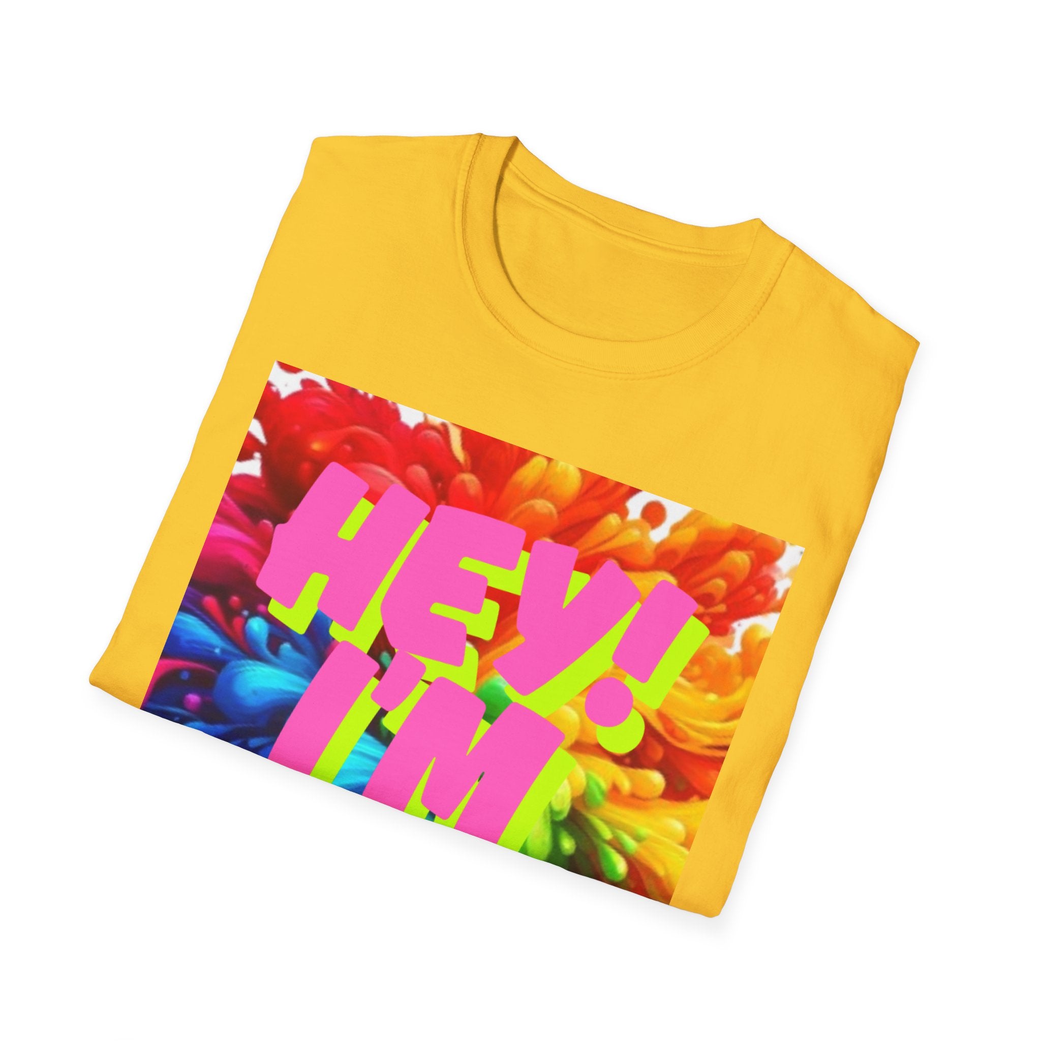 Hey I'm Gay! Heart Unisex Softstyle T-Shirt