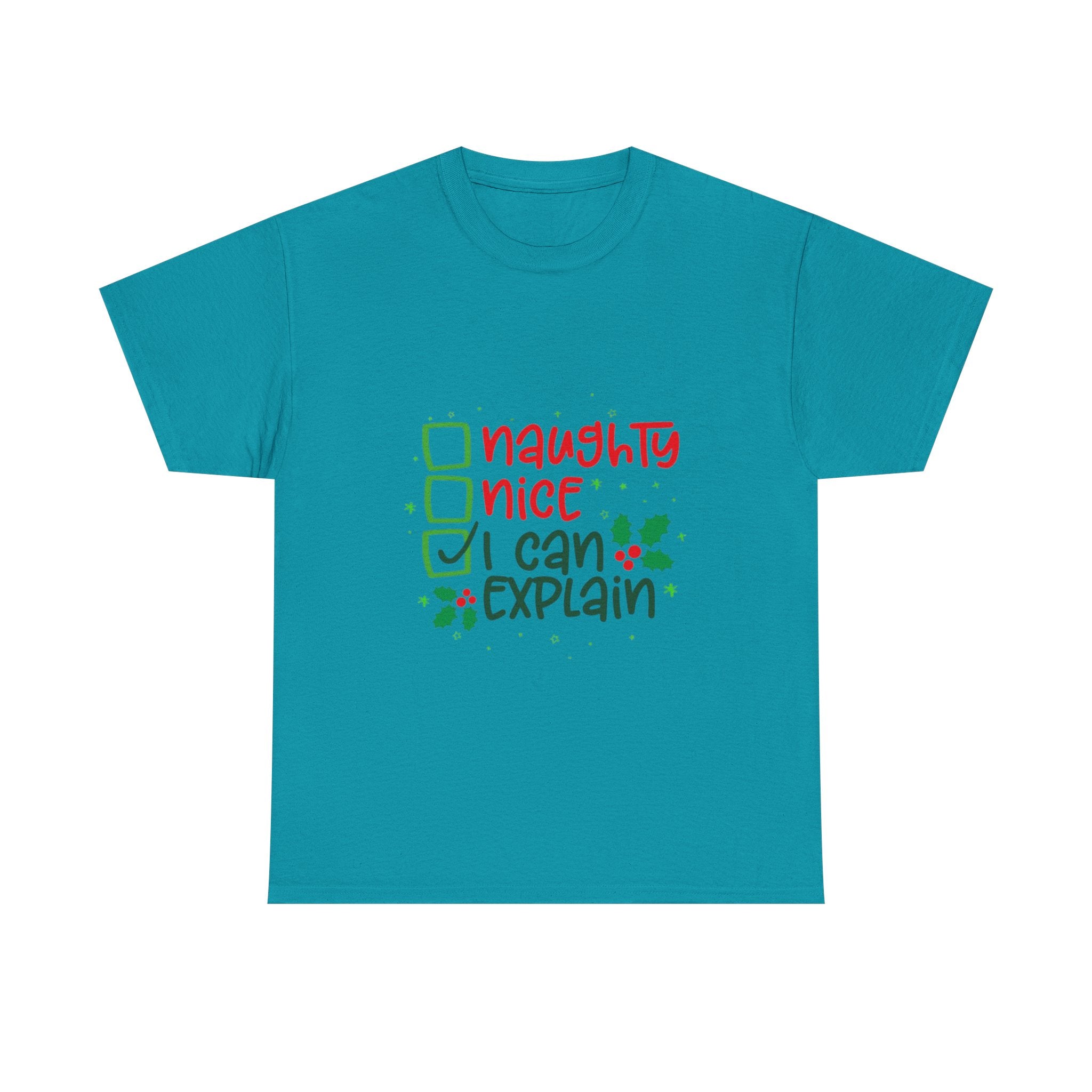 Naughty, Nice, I Can Explain Unisex Heavy Cotton T-Shirt
