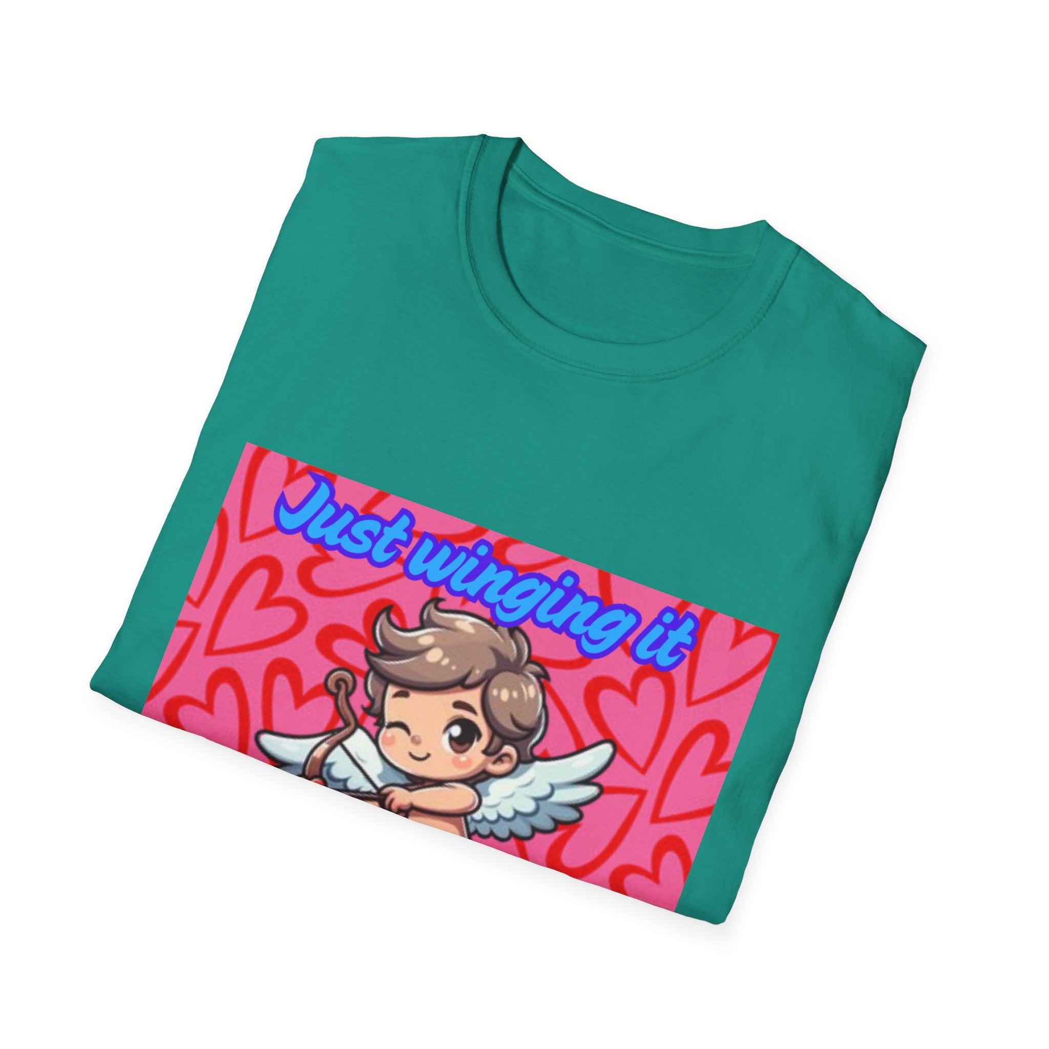 Just Winging It And Aiming For Love Unisex Softstyle T-Shirt