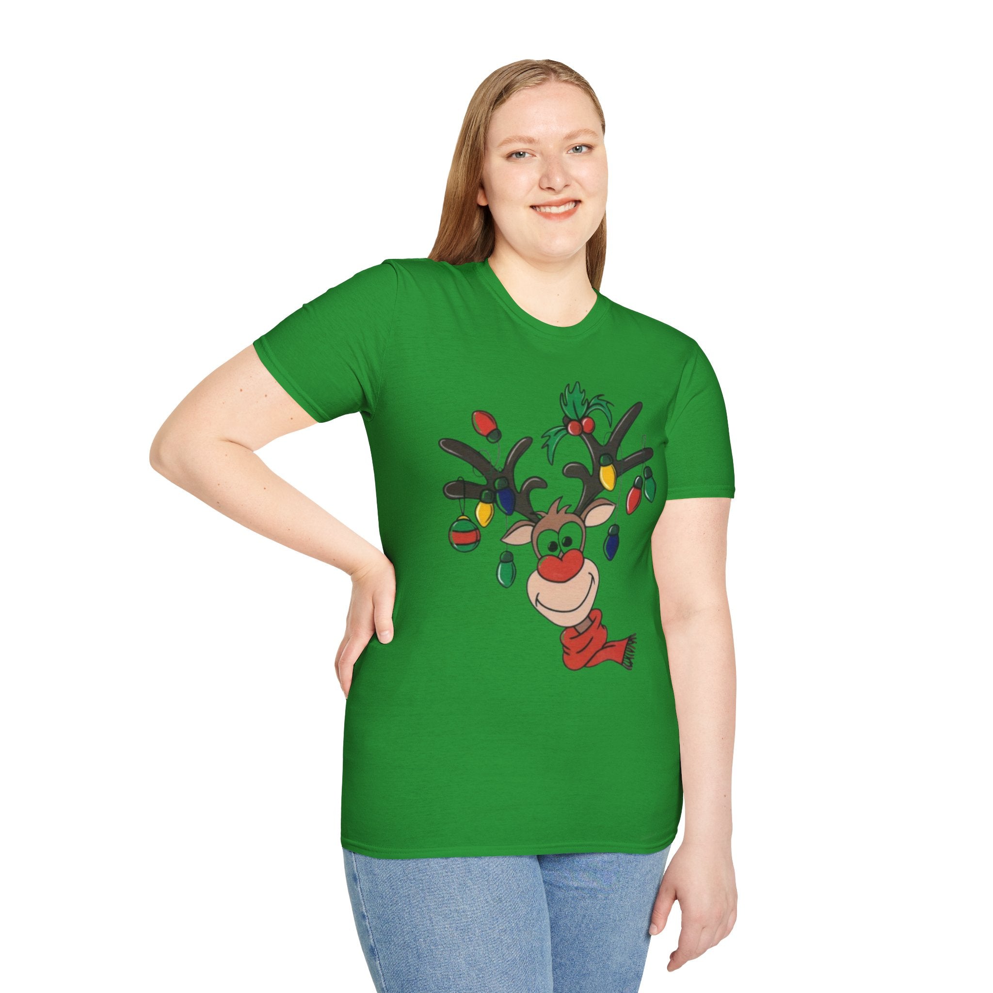 Festive Reindeer Unisex Softstyle T-Shirt