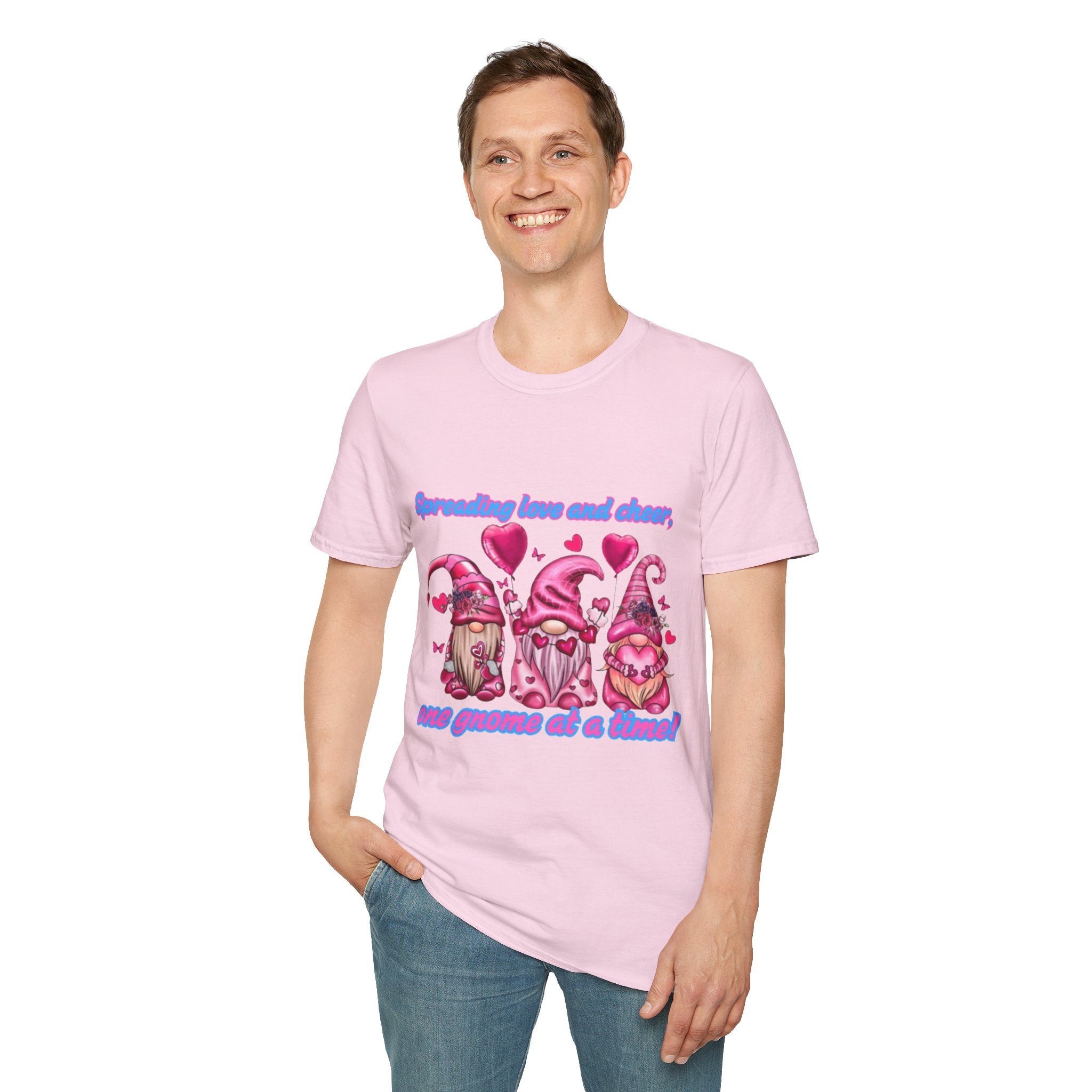 Spreading Love And Cheer One Gnome At A Time Unisex Softstyle T-Shirt