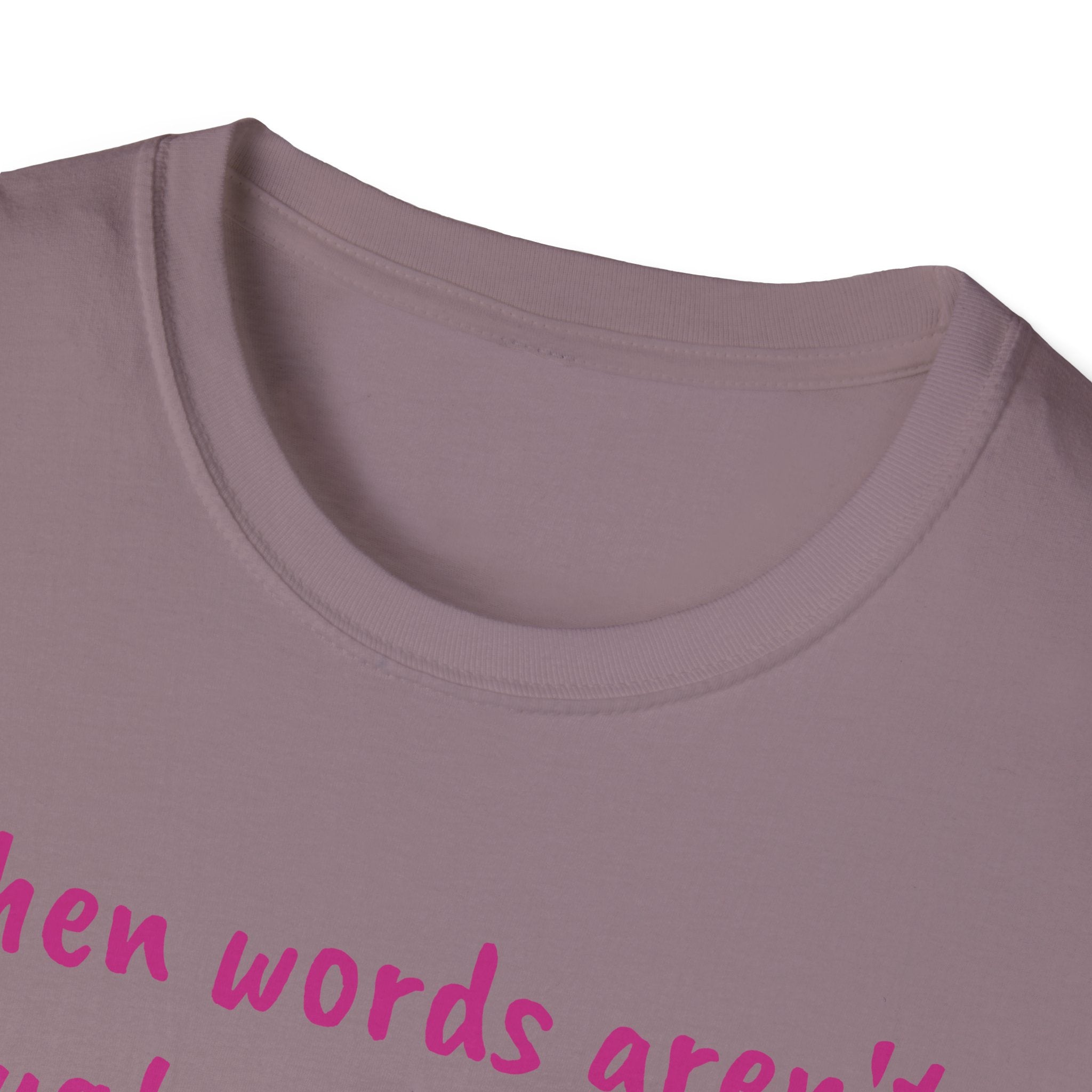 When Words Aren’t Enough, Give Flowers Unicorn Unisex Softstyle T-Shirt