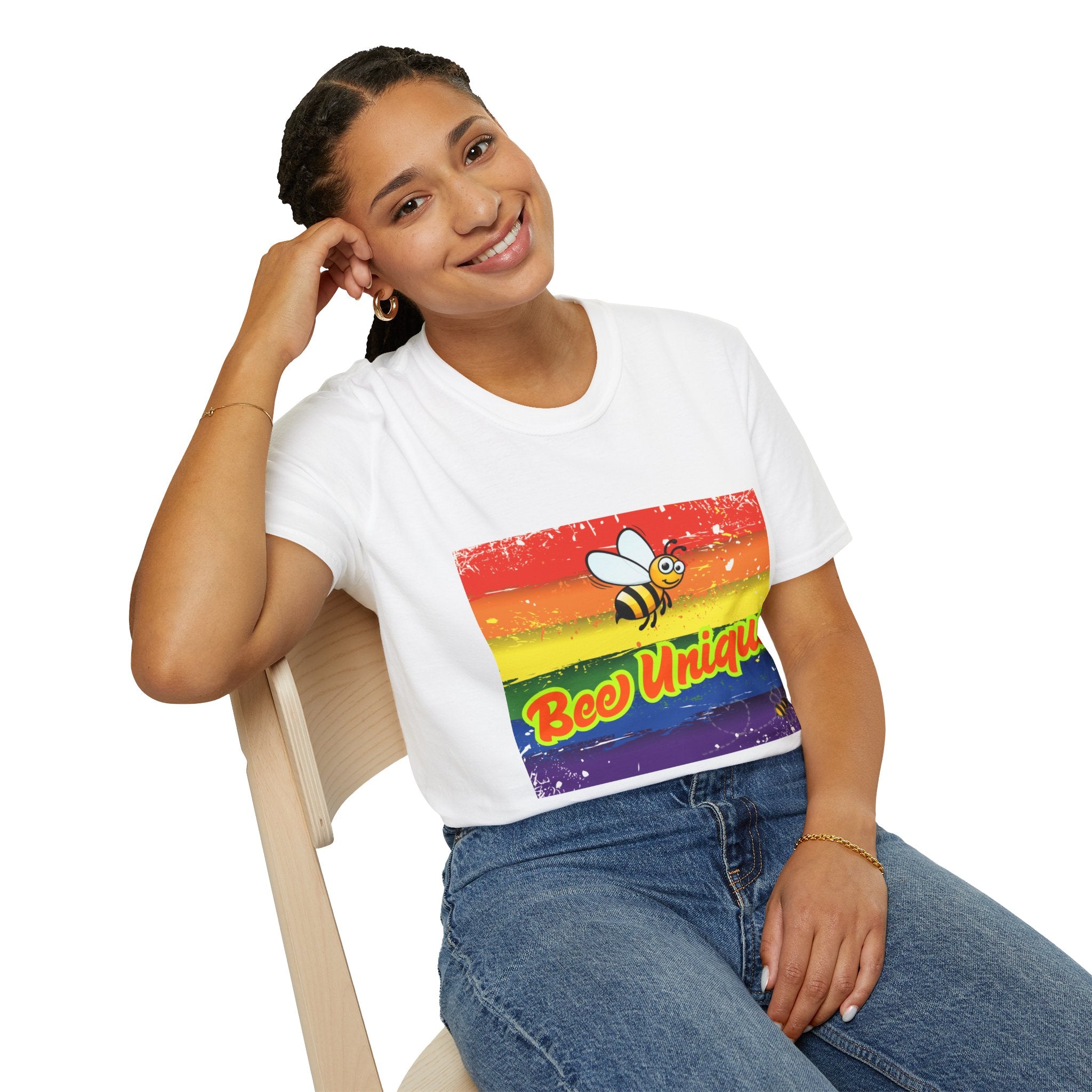 Bee Unique Rainbow Unisex Softstyle T-Shirt