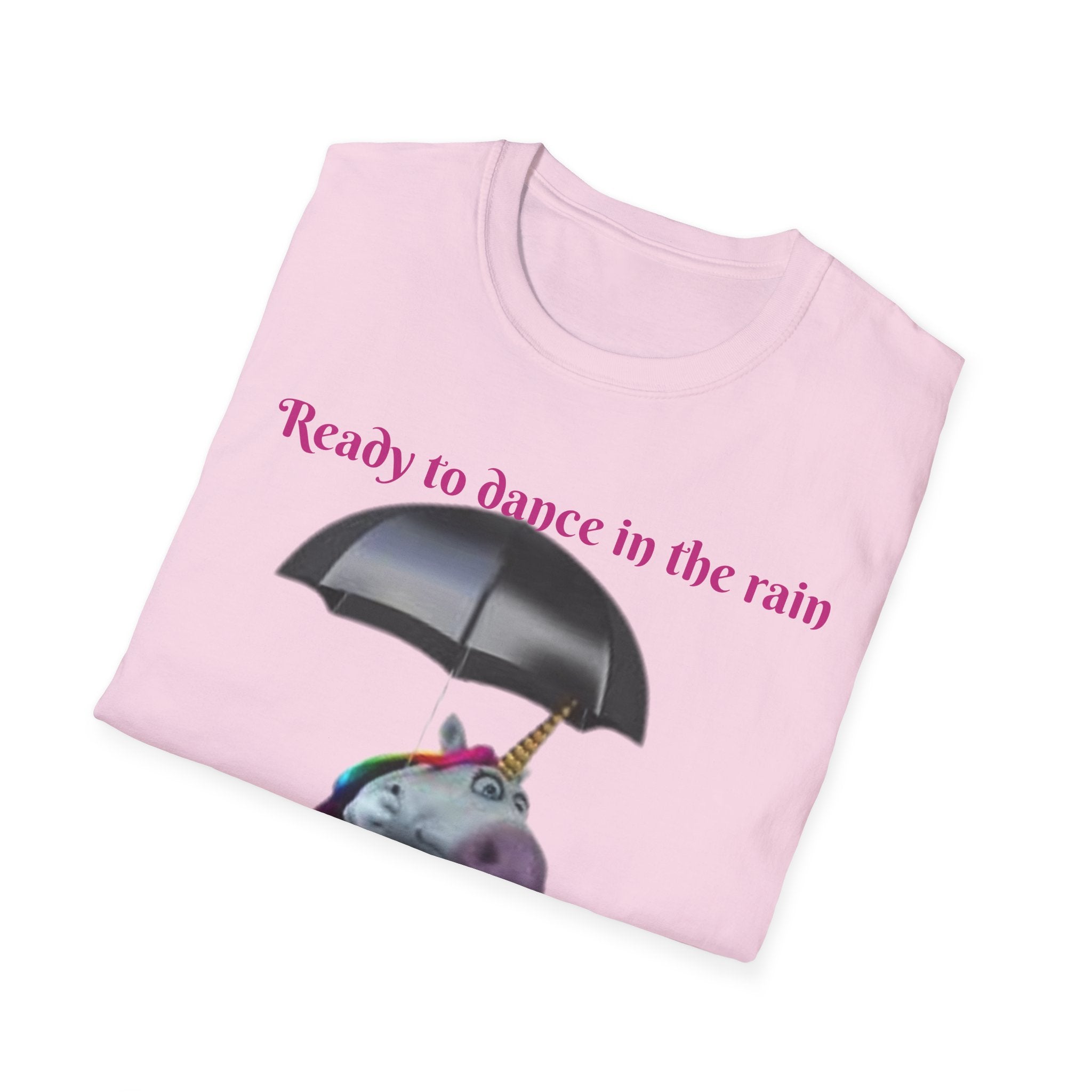 Ready to Dance In The Rain With A Splash Of Style Unicorn Unisex Softstyle T-Shirt