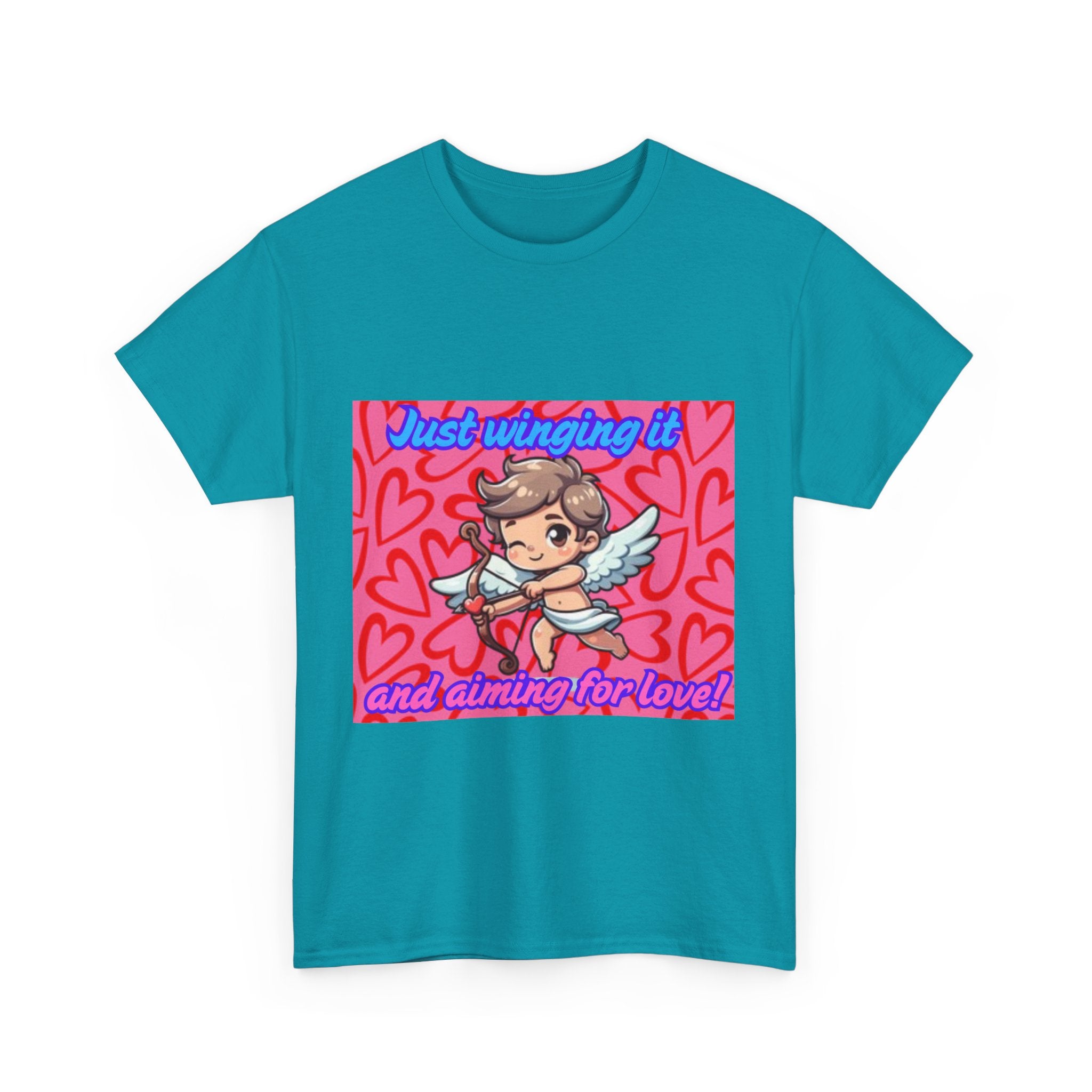 Just Winging It And Aiming For Love Unisex Heavy Cotton T-Shirt
