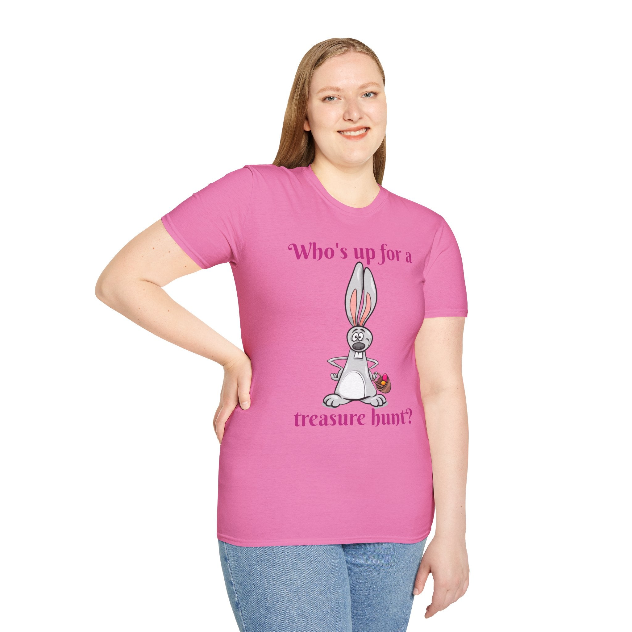 Who's Up For A Treasure Hunt Bunny Unisex Softstyle T-Shirt