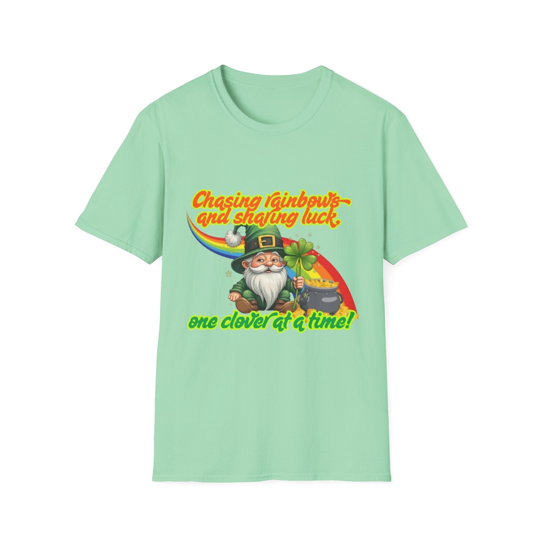 Chasing Rainbows And Sharing Luck, One Clover At A Time! Unisex Softstyle T-Shirt