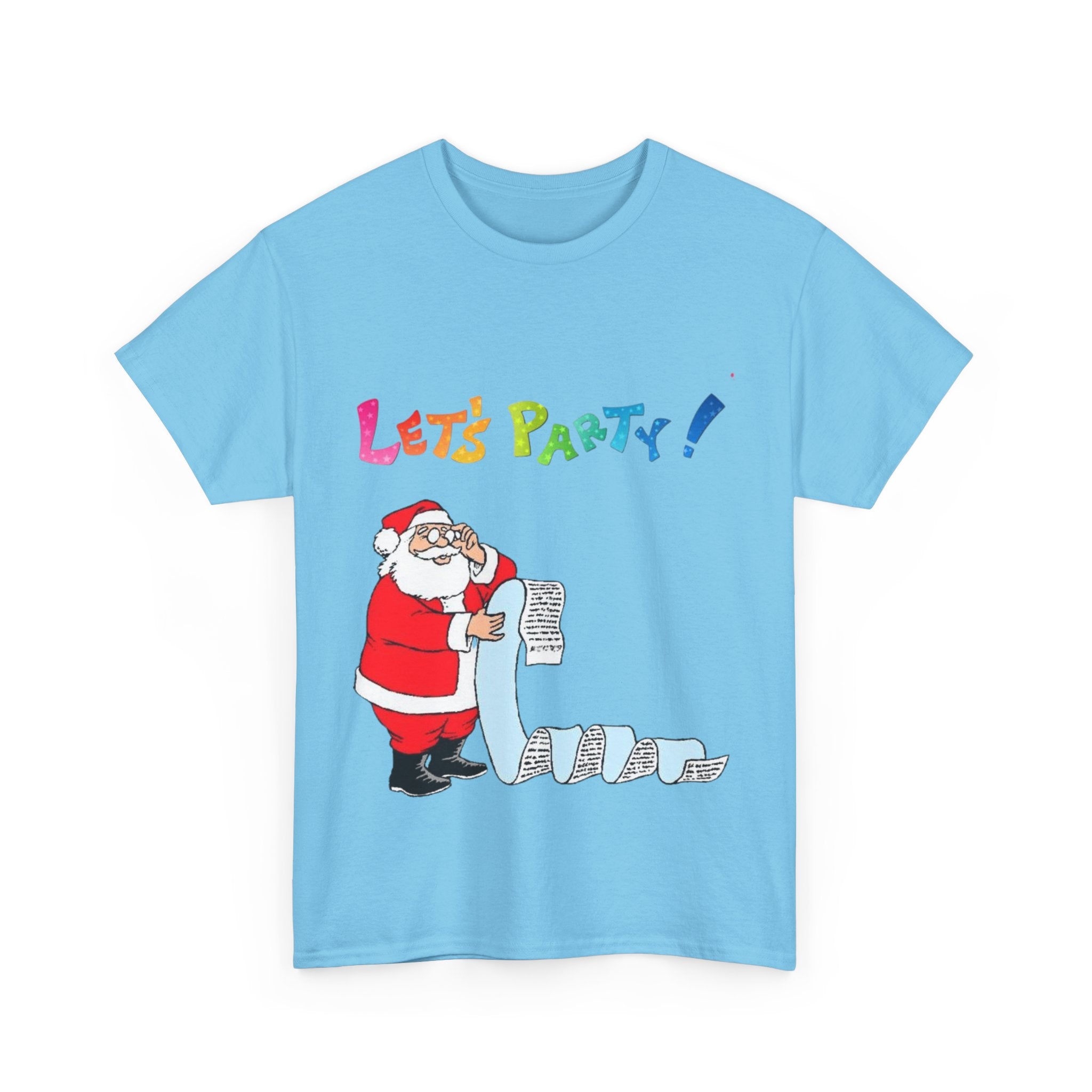 Let's Party! Santa Checking His List Unisex Heavy Cotton T-Shirt