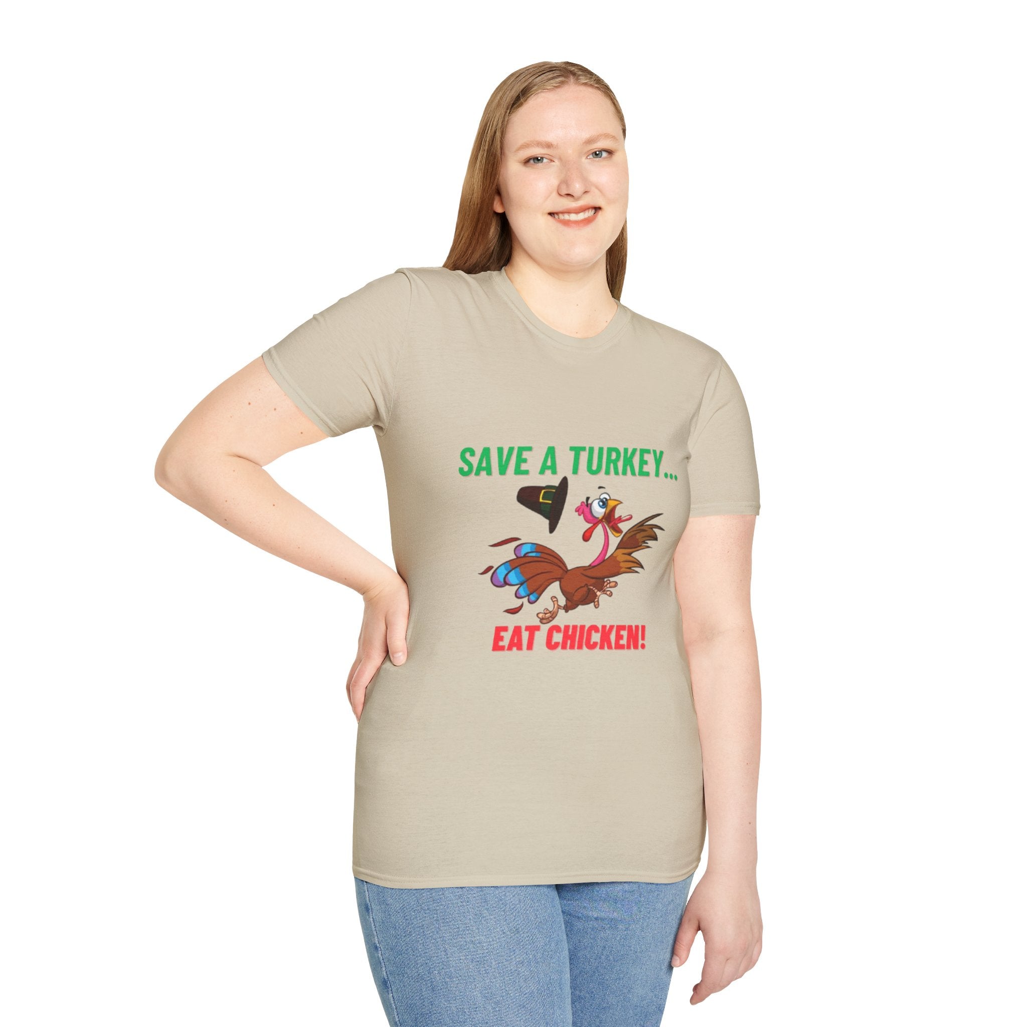 Save A Turkey... Eat Chicken Unisex Softstyle T-Shirt