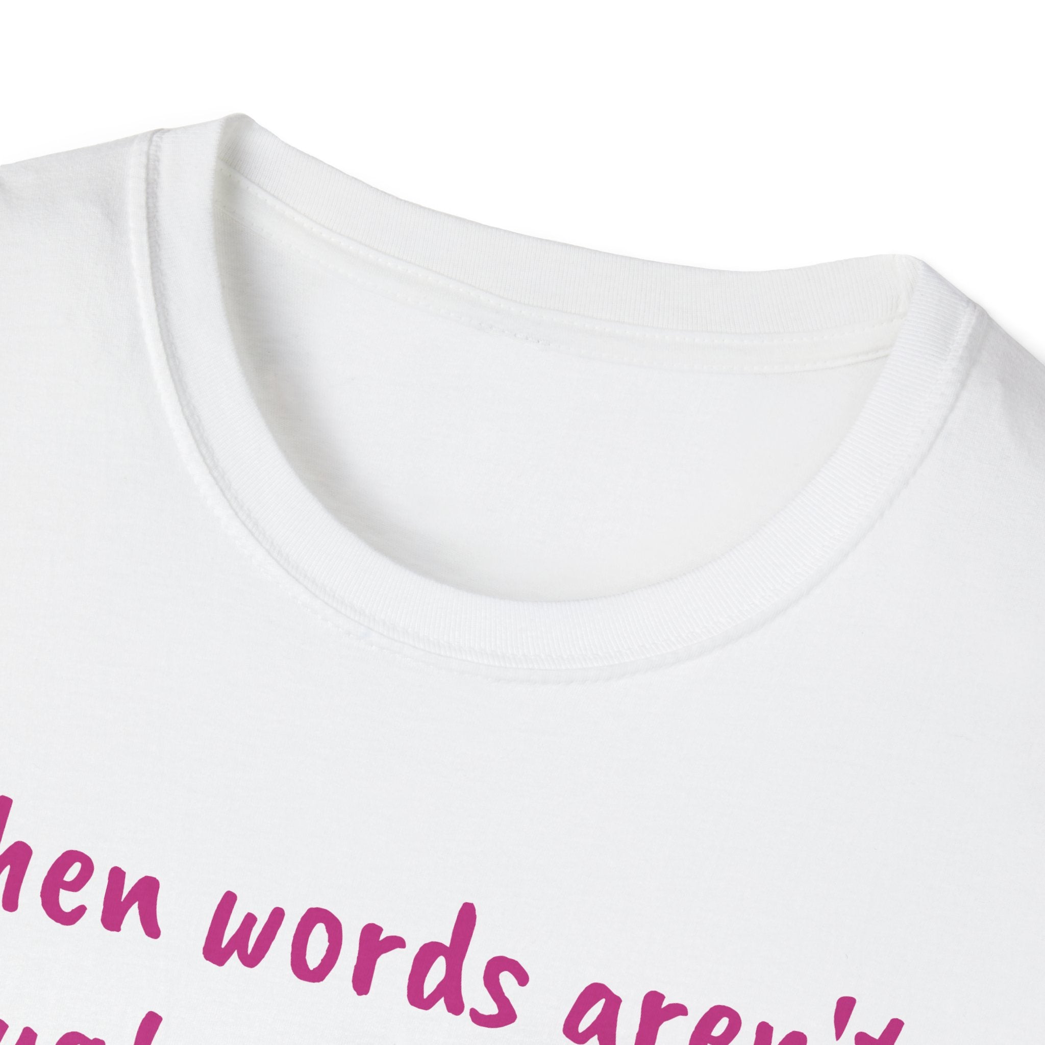 When Words Aren’t Enough, Give Flowers Unicorn Unisex Softstyle T-Shirt