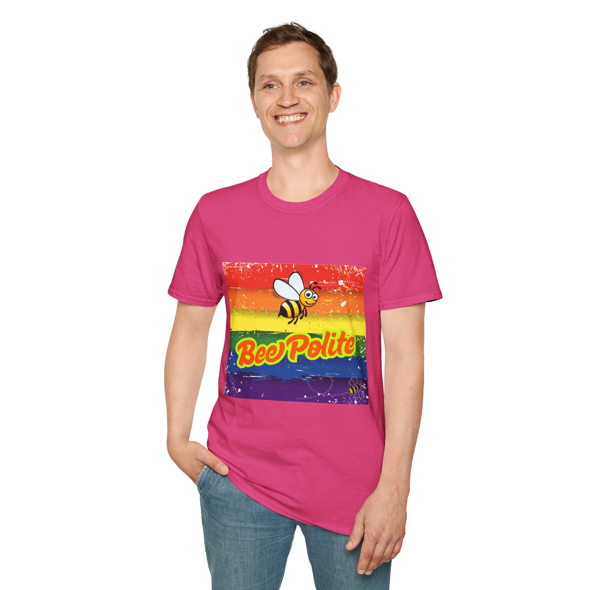 Bee Polite Rainbow Unisex Softstyle T-Shirt