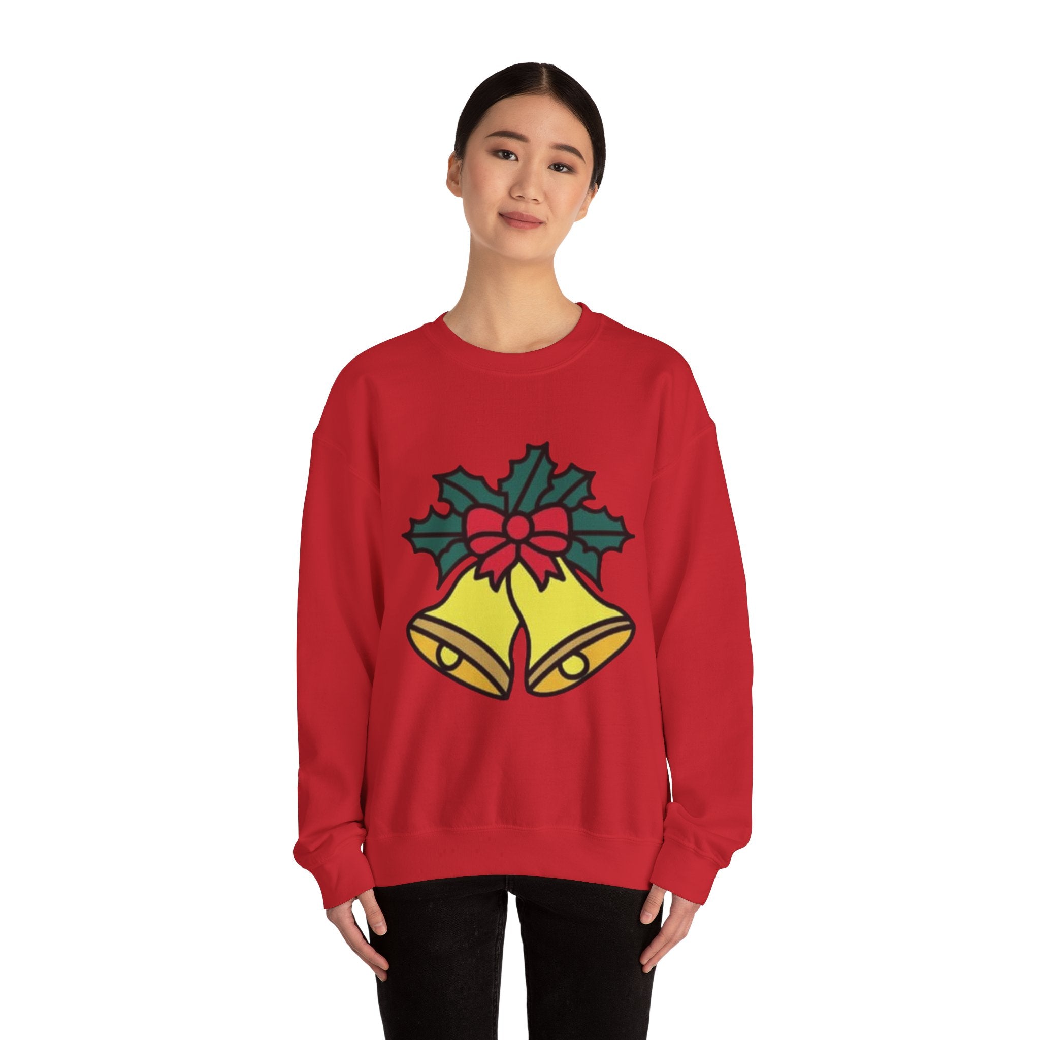 Festive Holiday Bells & Holly Unisex Heavy Blend™ Crewneck Sweatshirt