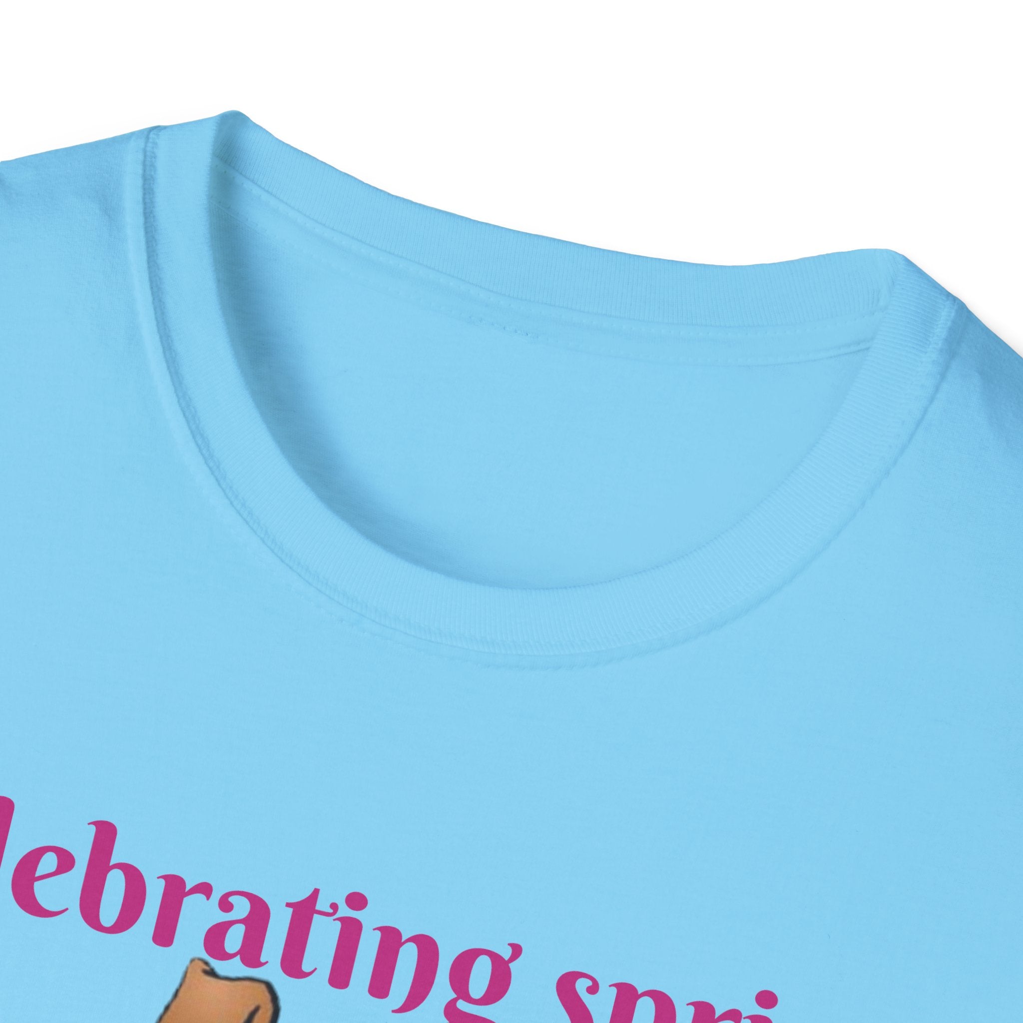 Celebrating Spring With Flowers And Friends Bunny Unisex Softstyle T-Shirt