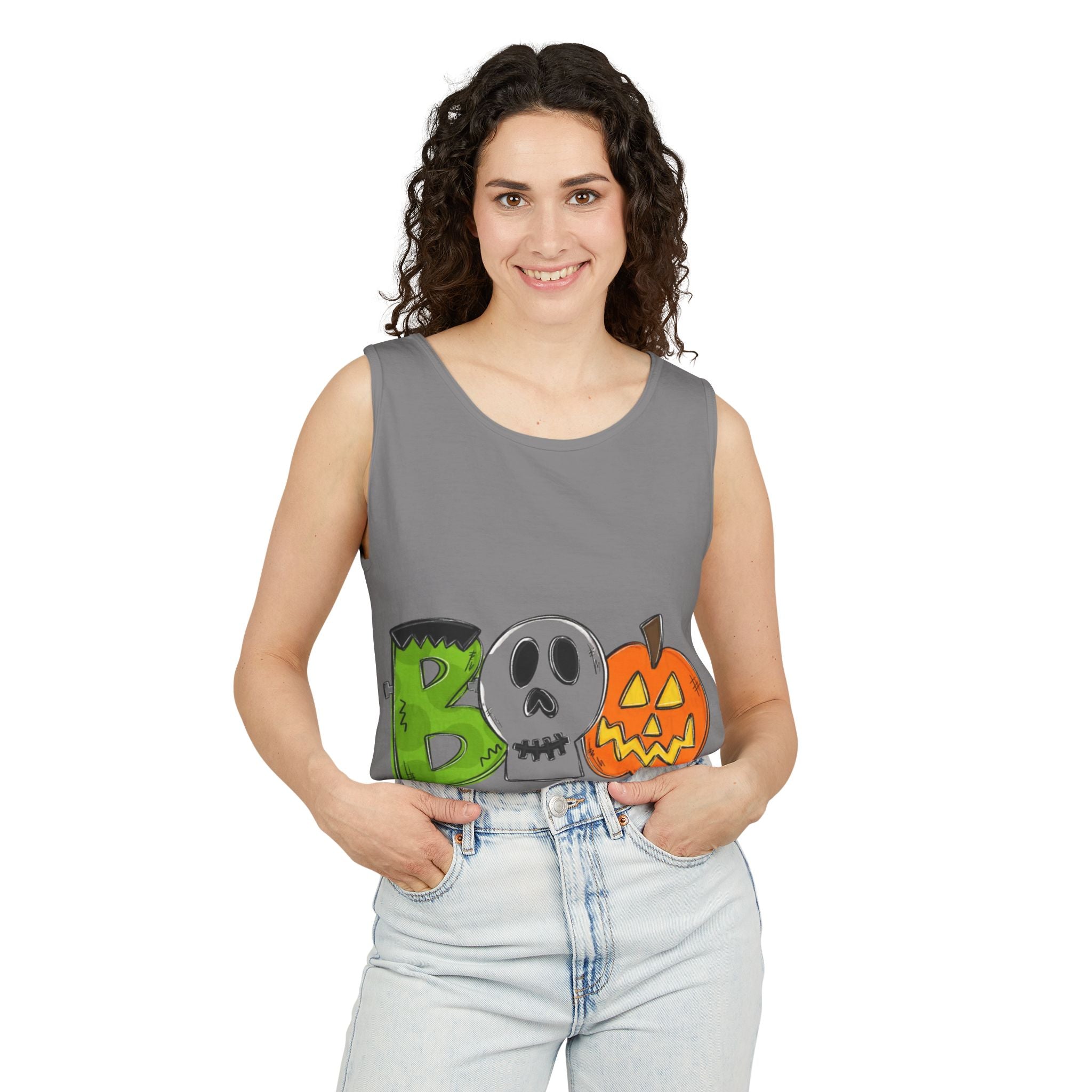 Halloween BOO Unisex Garment-Dyed Tank Top