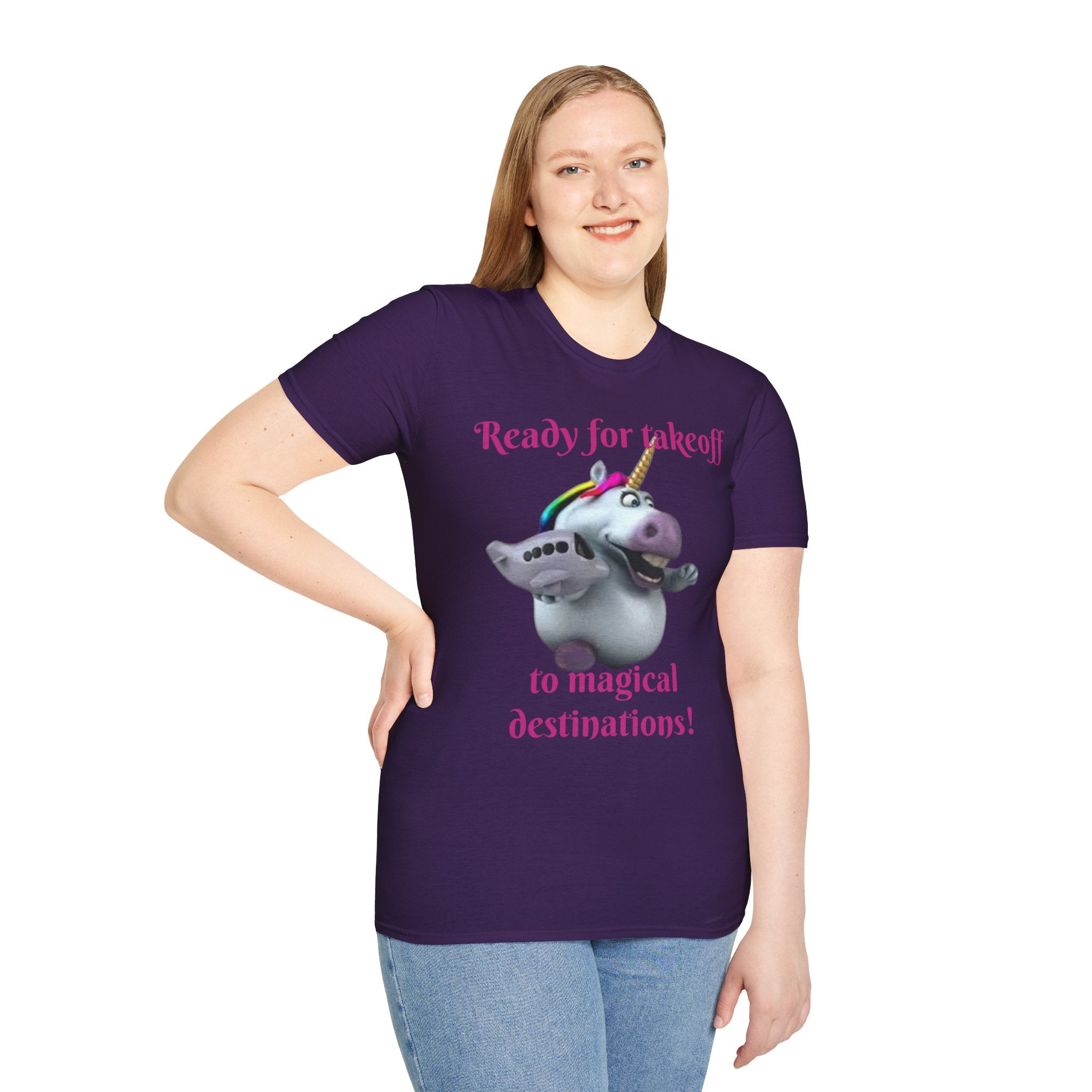 Ready For Takeoff To Magical Destinations Unicorn Unisex Softstyle T-Shirt