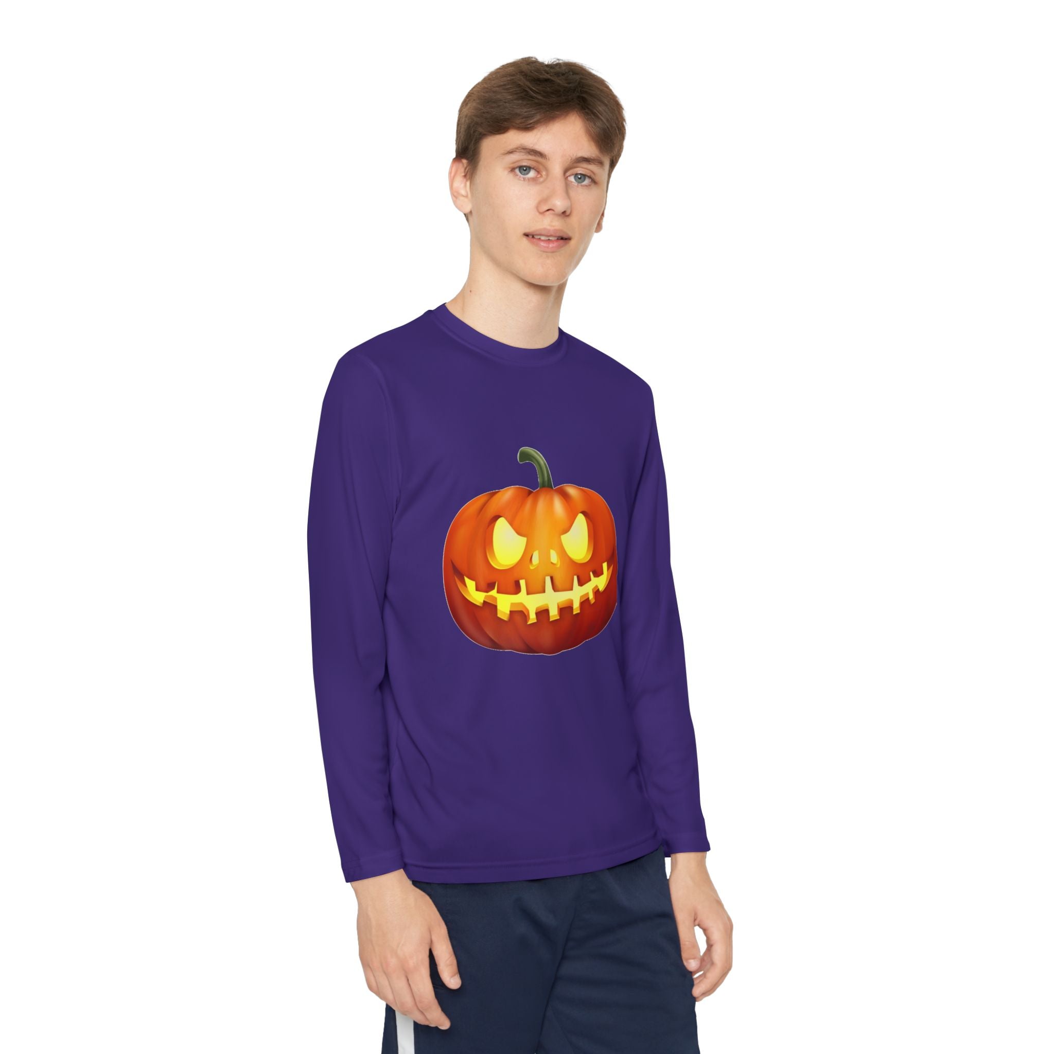 Halloween Pumpkin Youth Long Sleeve Competitor T-Shirt