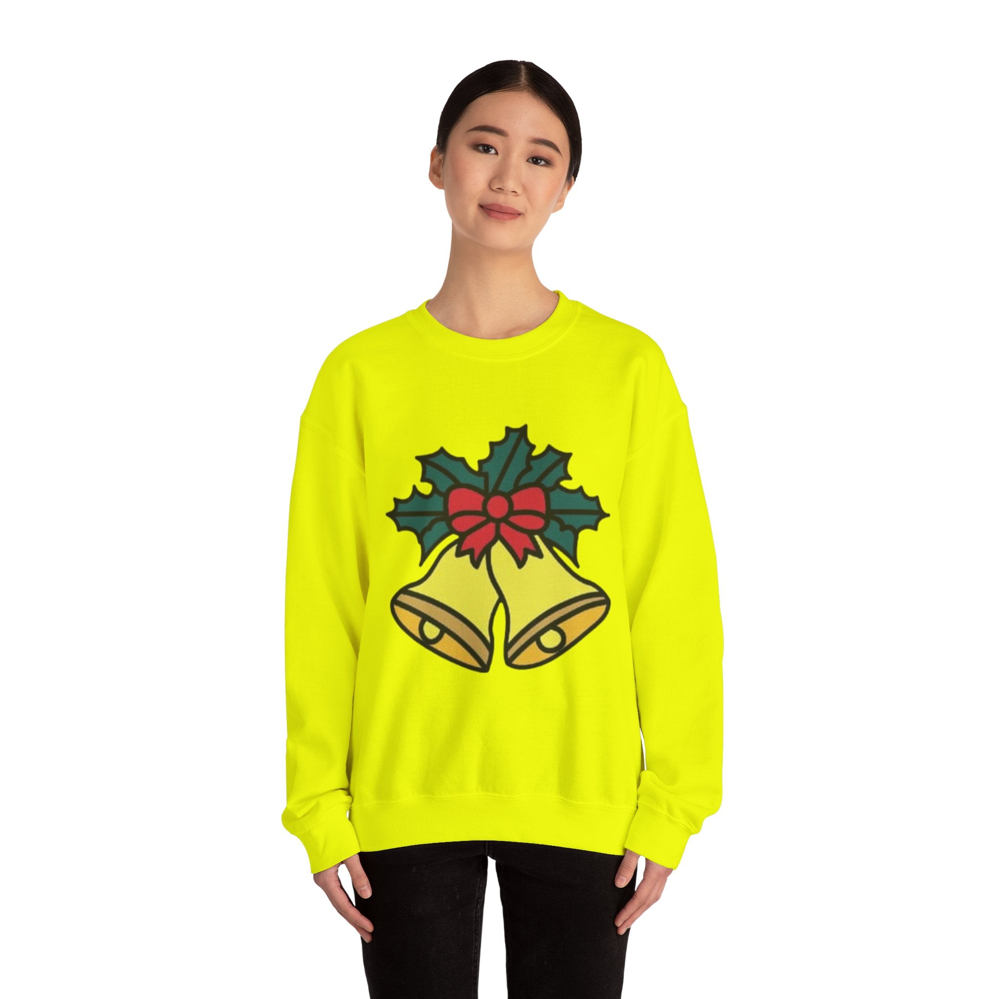 Festive Holiday Bells & Holly Unisex Heavy Blend™ Crewneck Sweatshirt