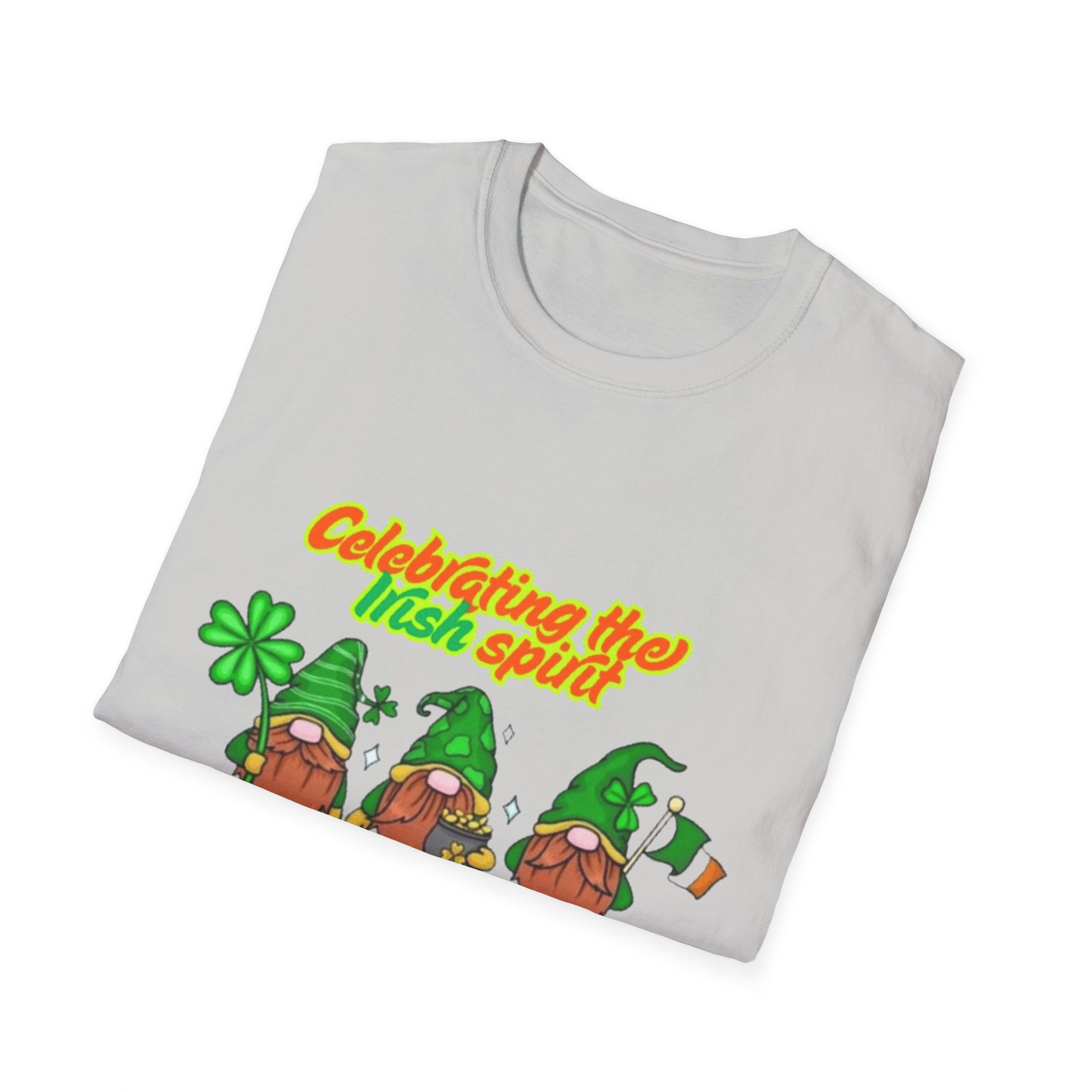 Celebrating the Irish Spirit One Gnome At A Time Unisex Softstyle T-Shirt