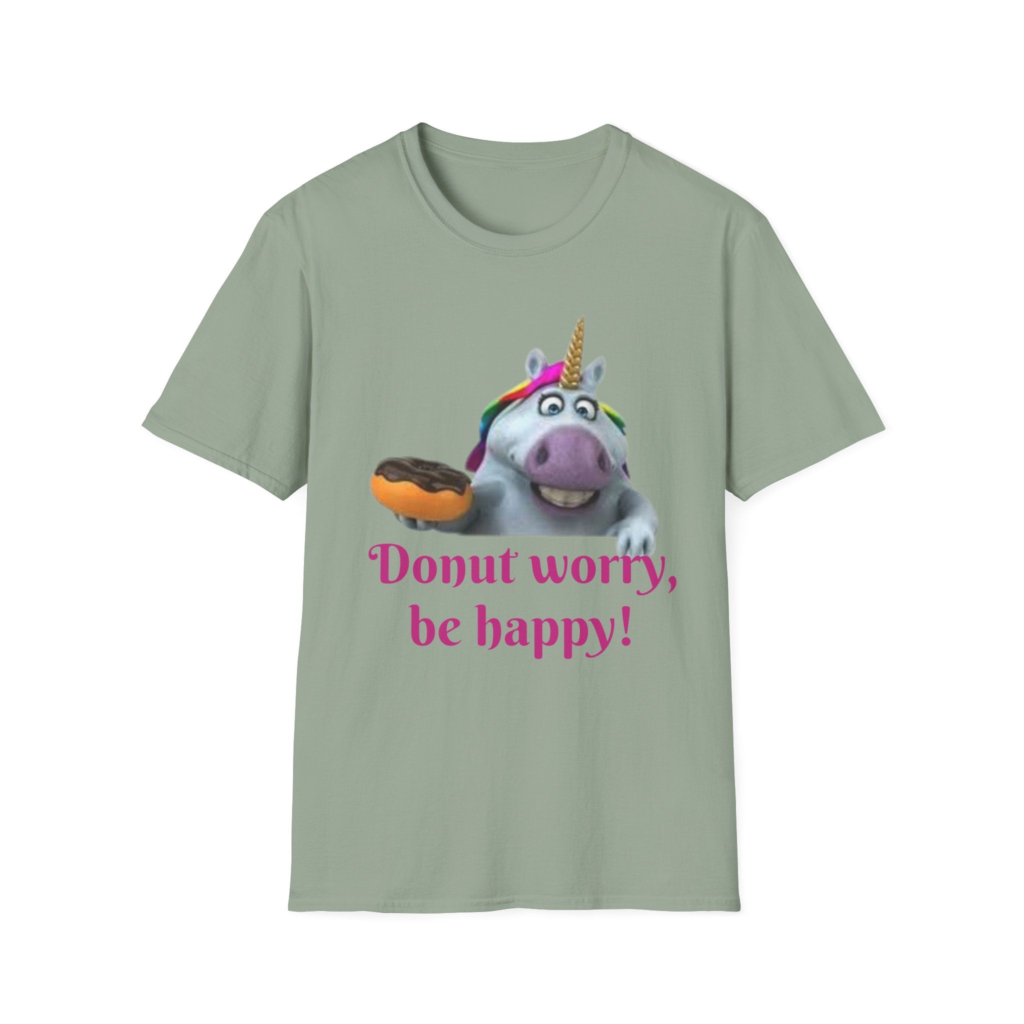 Donut Worry, Be Happy Unicorn Unisex Softstyle T-Shirt