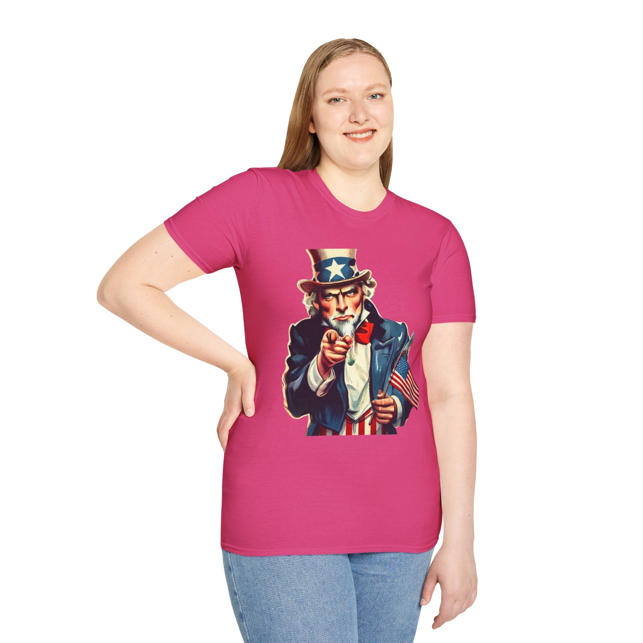 Patriotic Uncle Sam Unisex Softstyle  T-Shirt