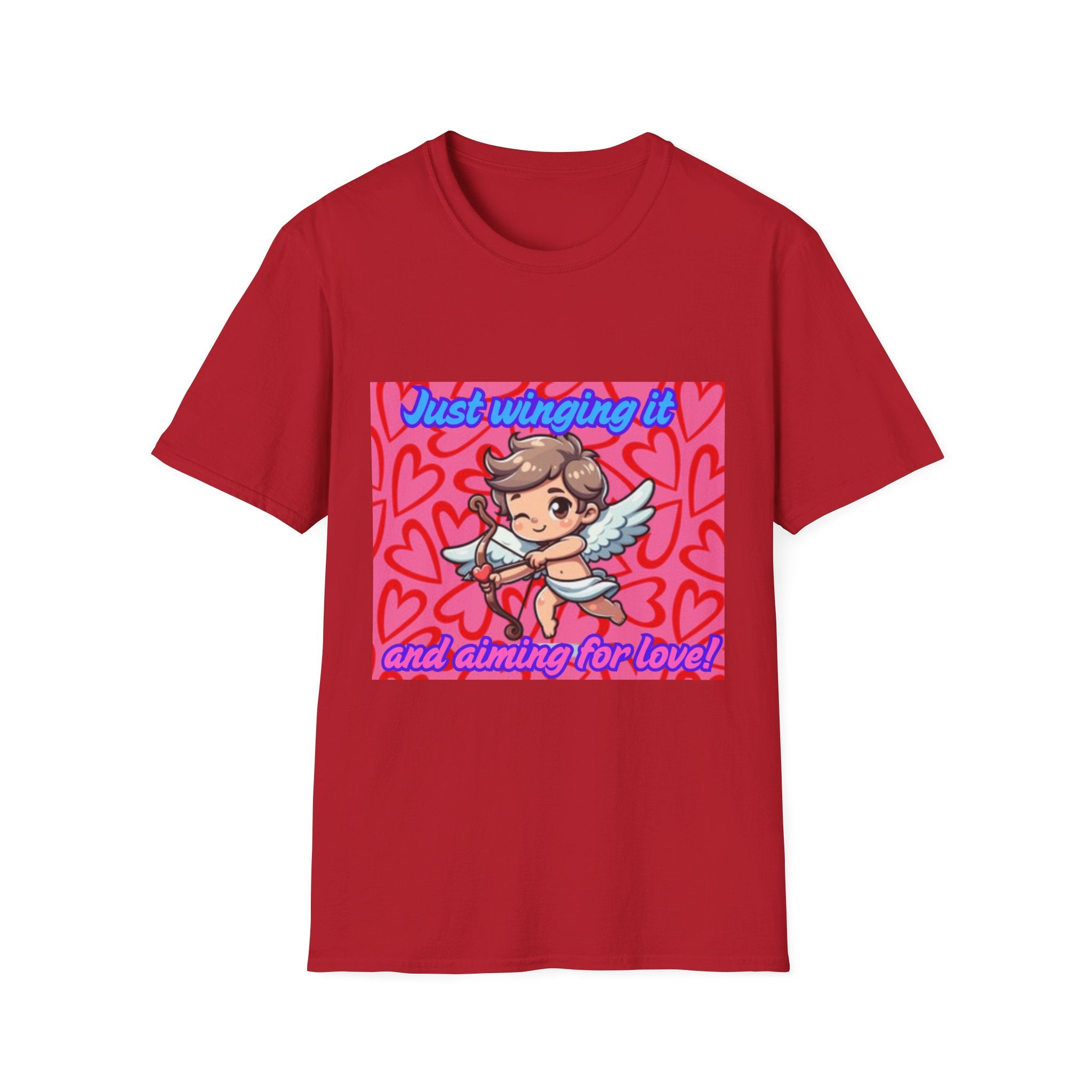 Just Winging It And Aiming For Love Unisex Softstyle T-Shirt