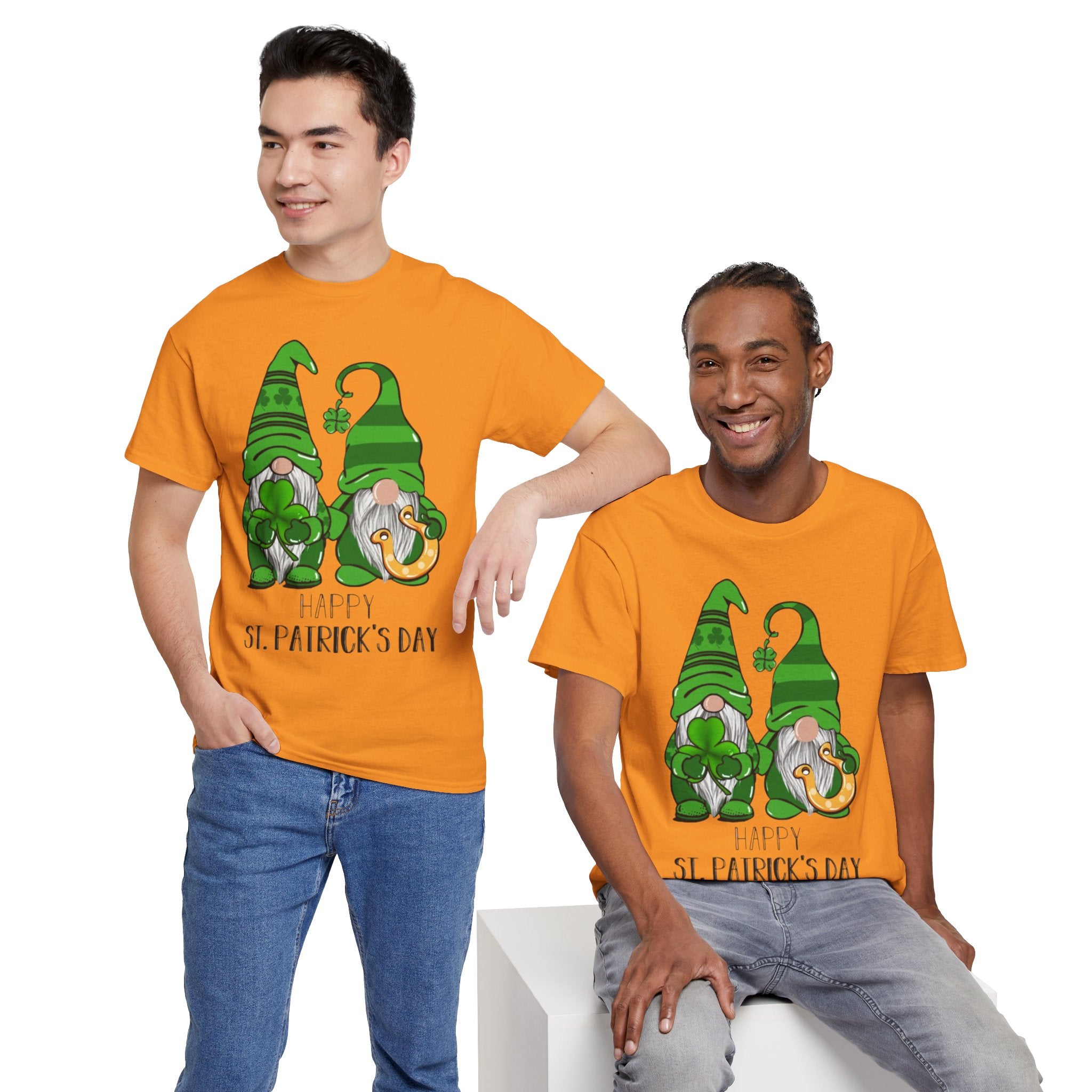 Happy St. Patrick's Day Gnome Unisex Heavy Cotton T-Shirt