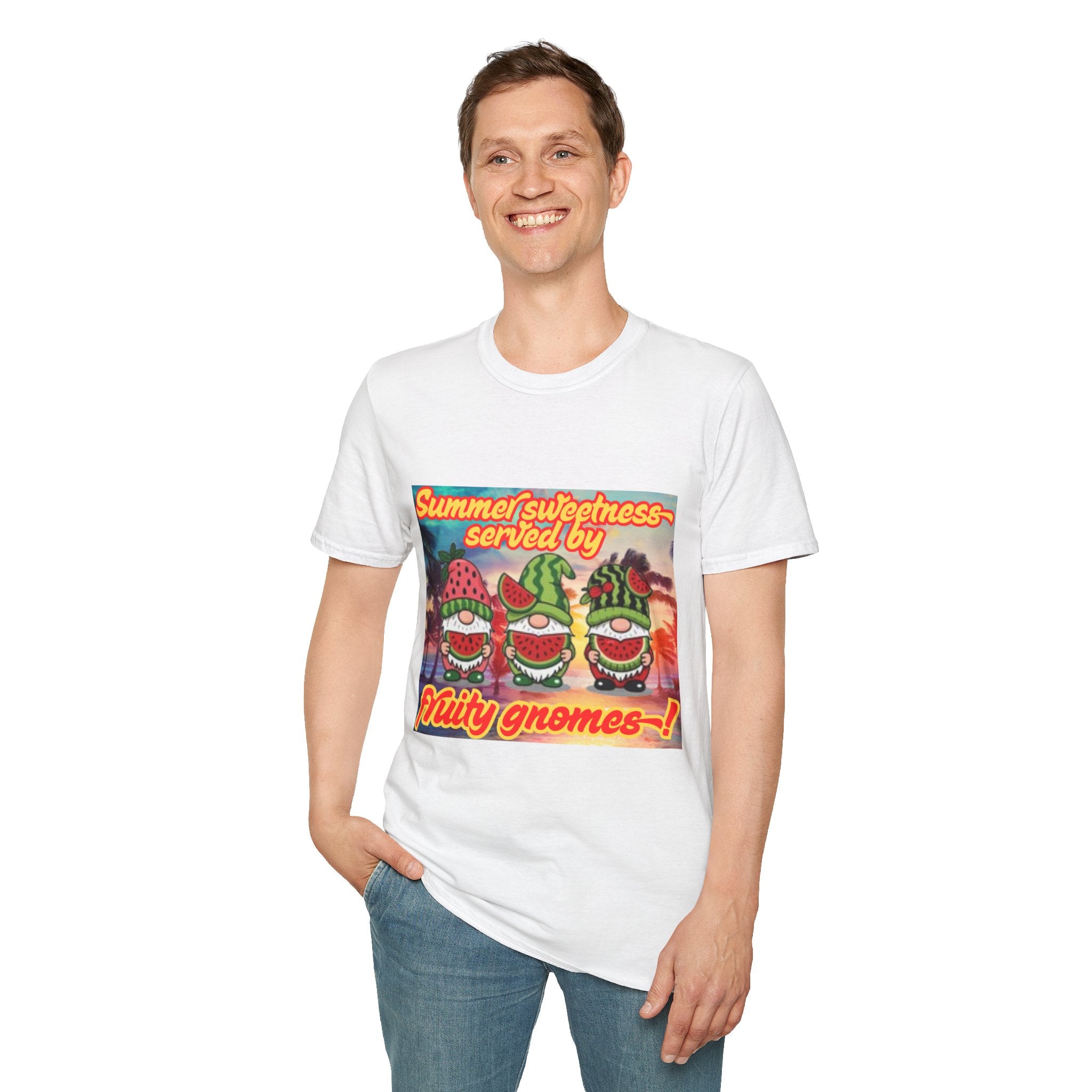 Summer Sweetness Served By Fruity Gnomes Unisex Softstyle T-Shirt