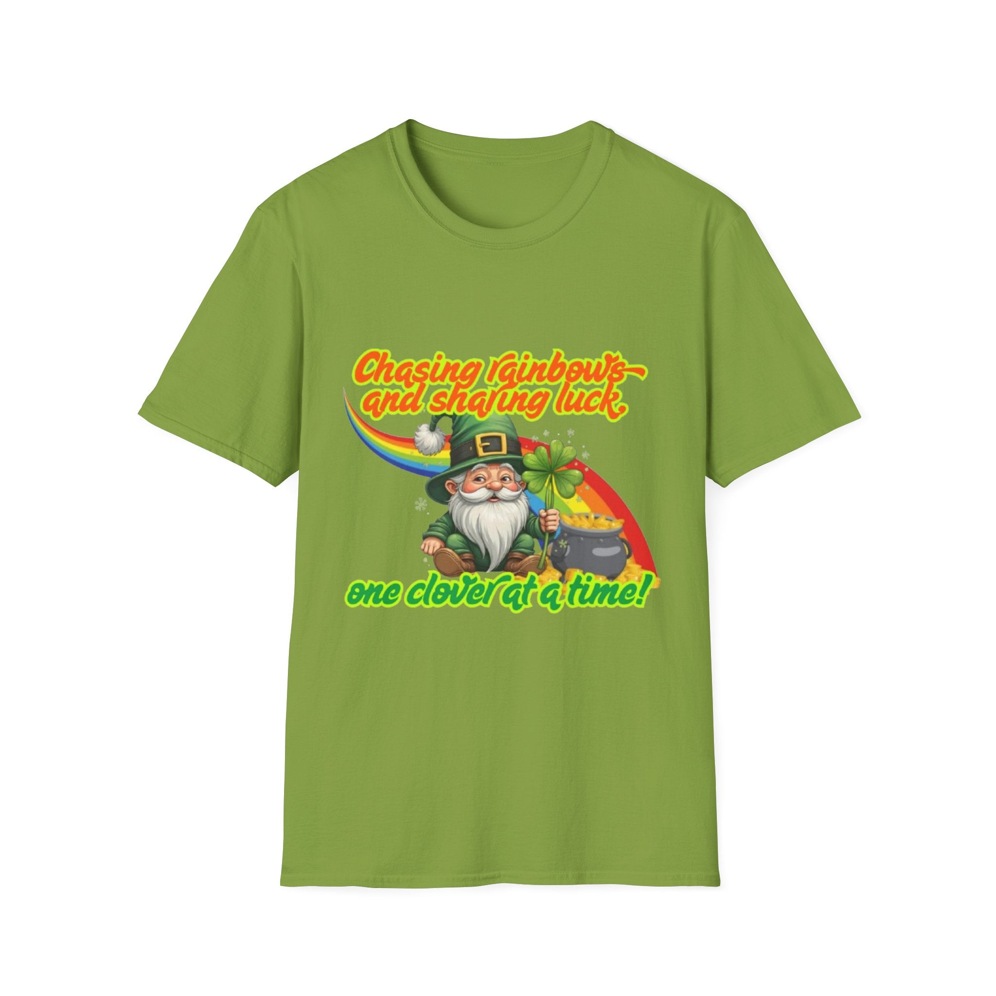 Chasing Rainbows And Sharing Luck, One Clover At A Time! Unisex Softstyle T-Shirt