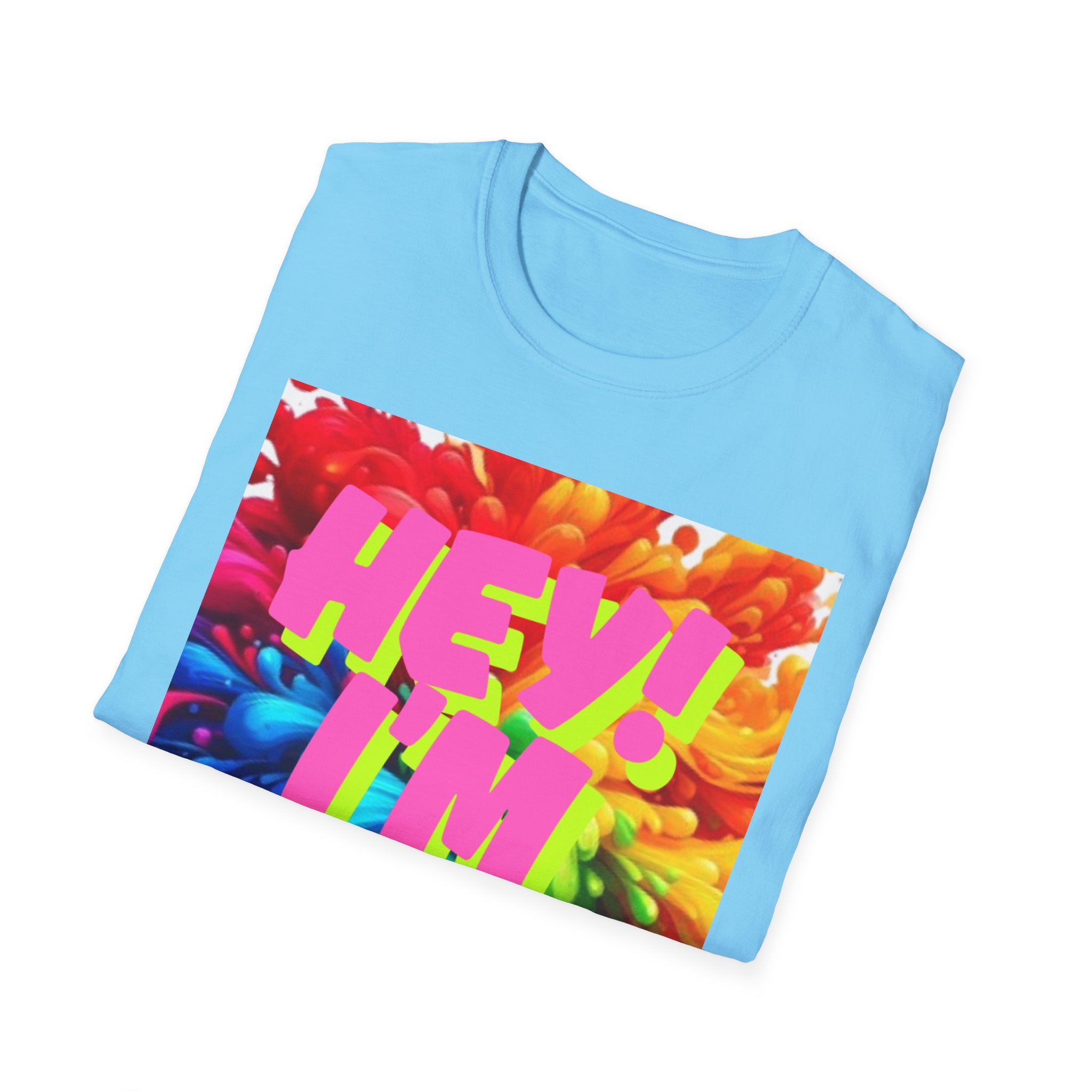 Hey I'm Gay! Heart Unisex Softstyle T-Shirt
